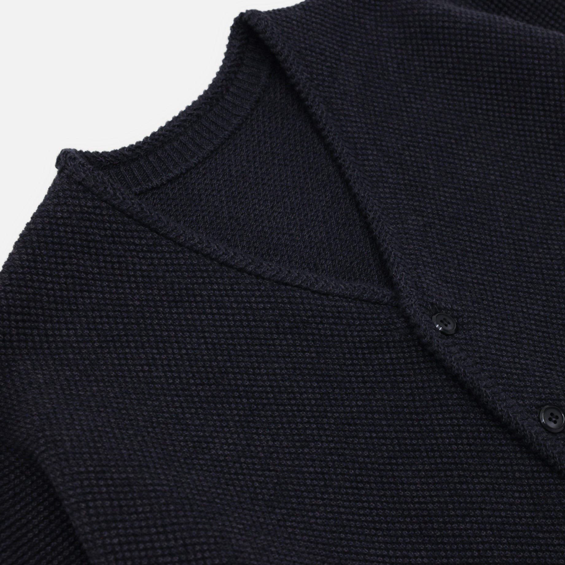 MOSS STITCH V/N CARDIGAN(BLACK)