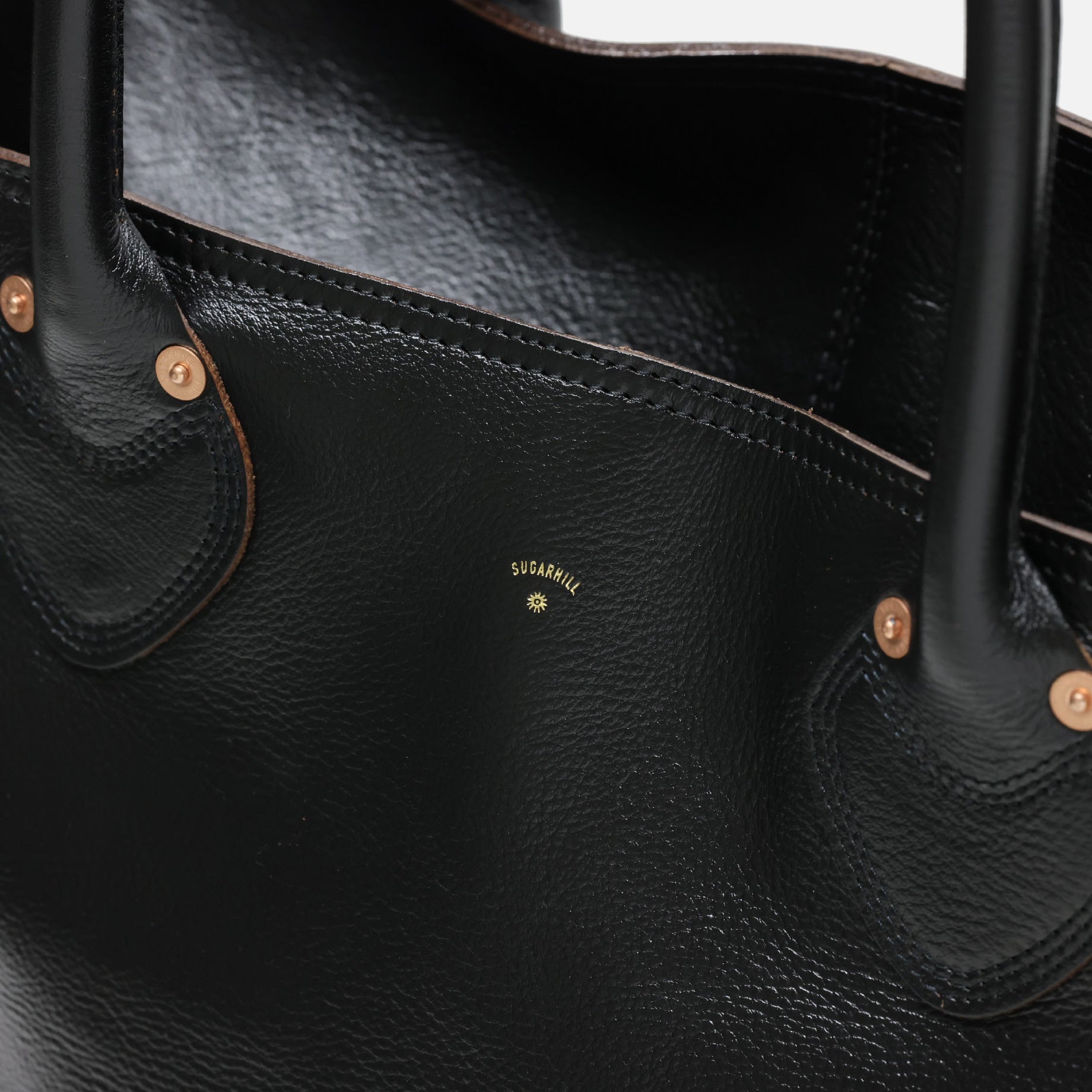 LEATHER TOTE BAG(BLACK SHRINK)