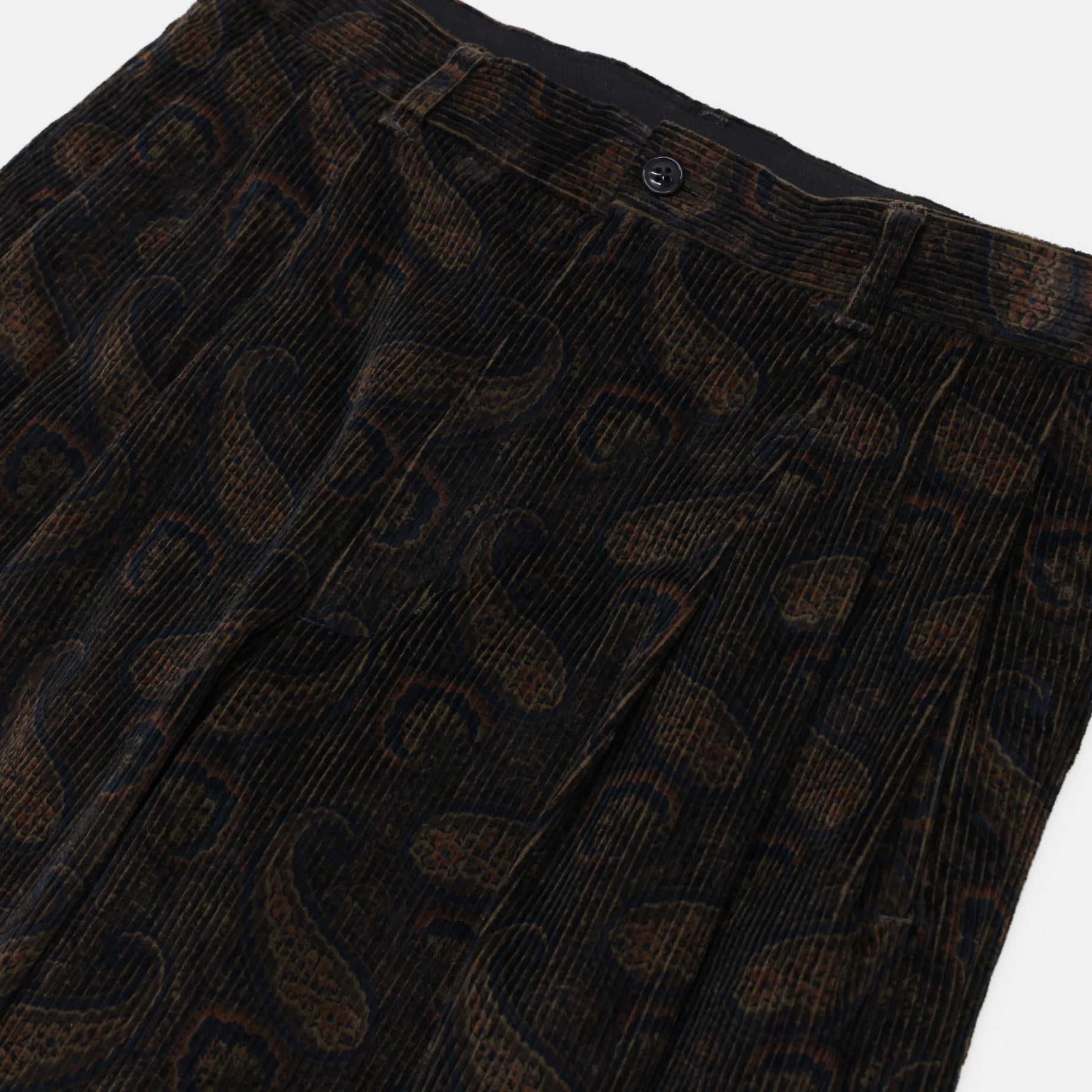 TUCKED WIDE PANT - 8W CORD / PAISLEY(BLACK)