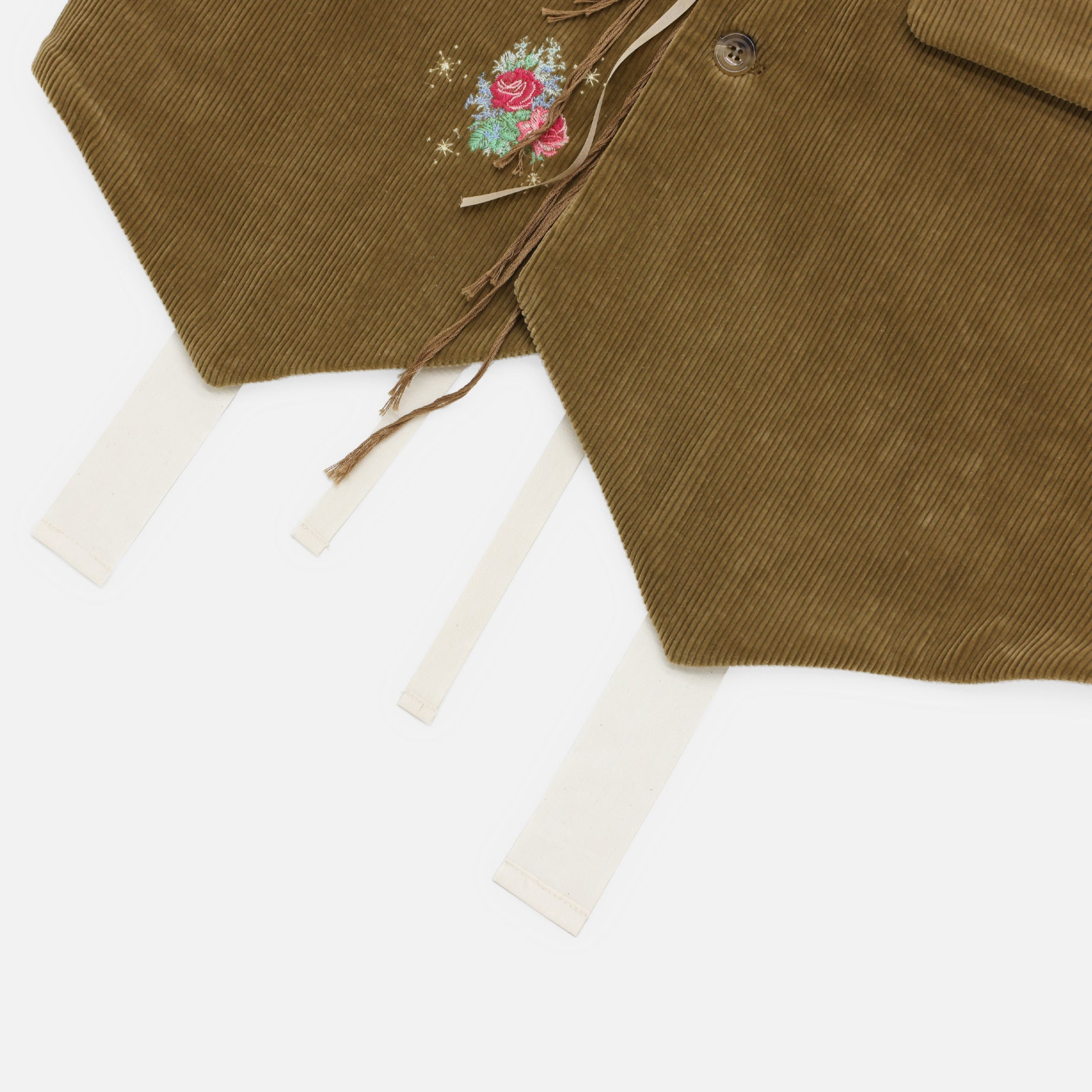 CORDUROY EMBROIDERY VEST(CAMEL)