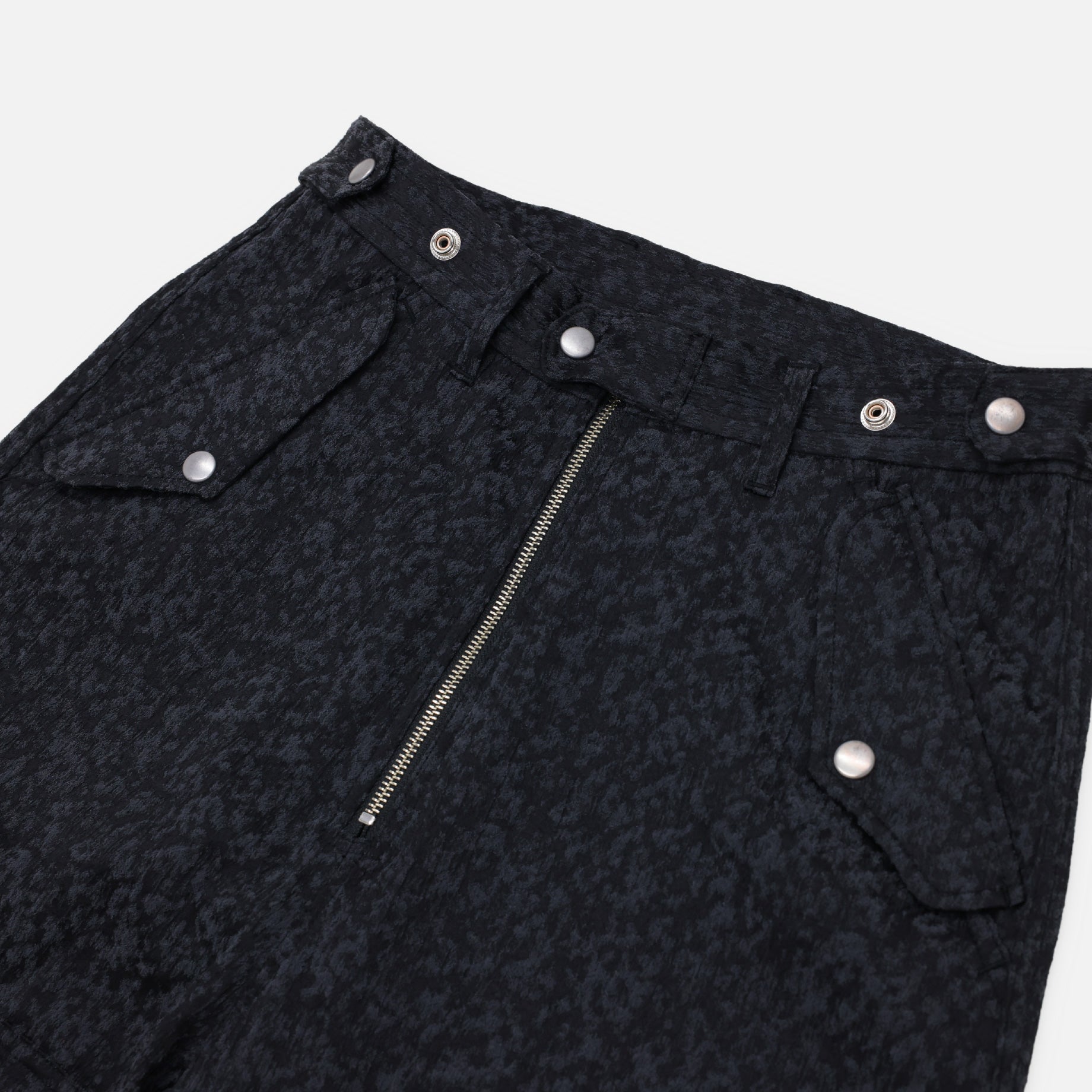URETHANE JACQUARD PARASHUTE TROUSERS(BLACK)