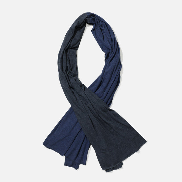 SUPER 120'S TOP WOOL JERSEY UTILITY SCARF (CHARCOAL × NV)