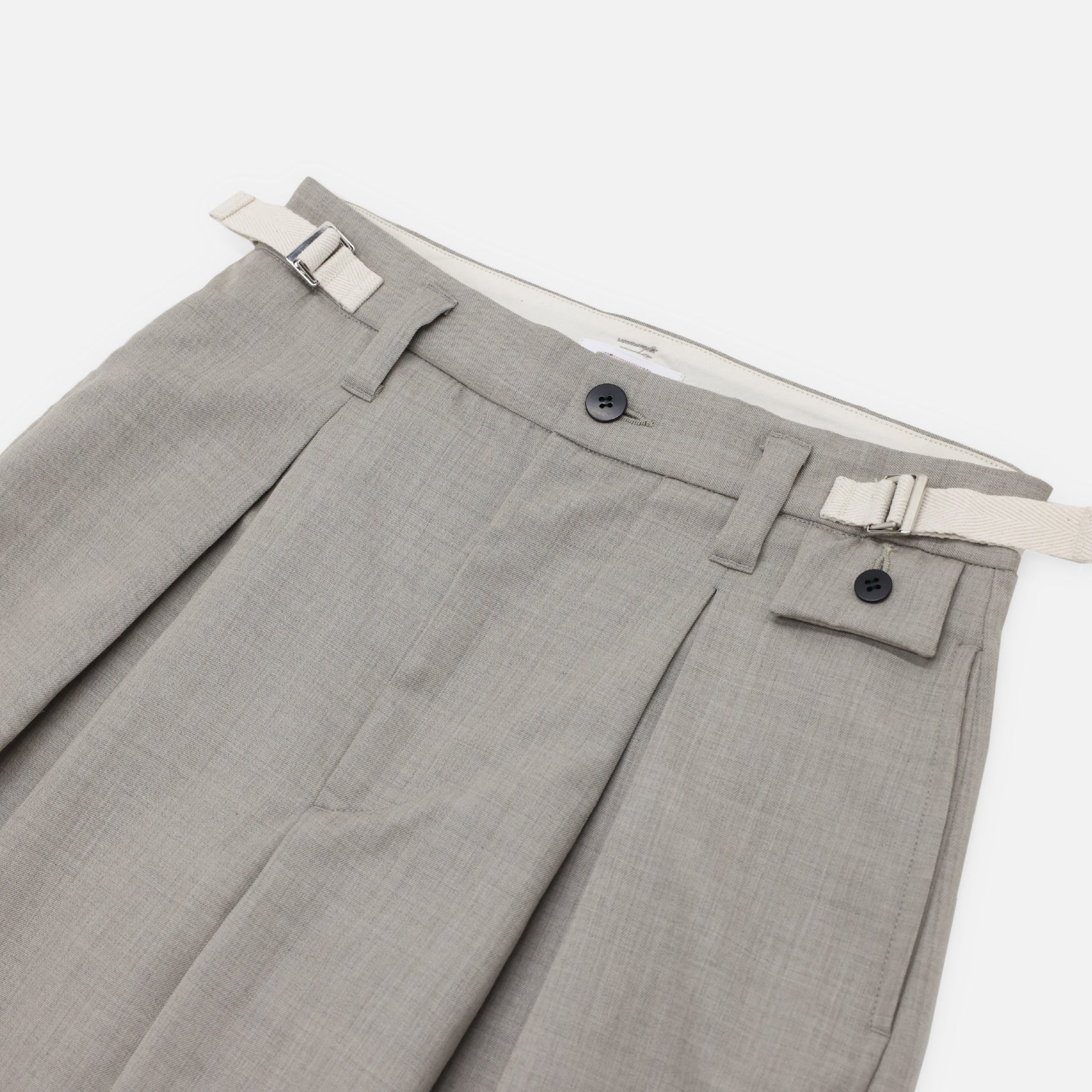 WOOL TWILL TAPERED PT(NATURAL)