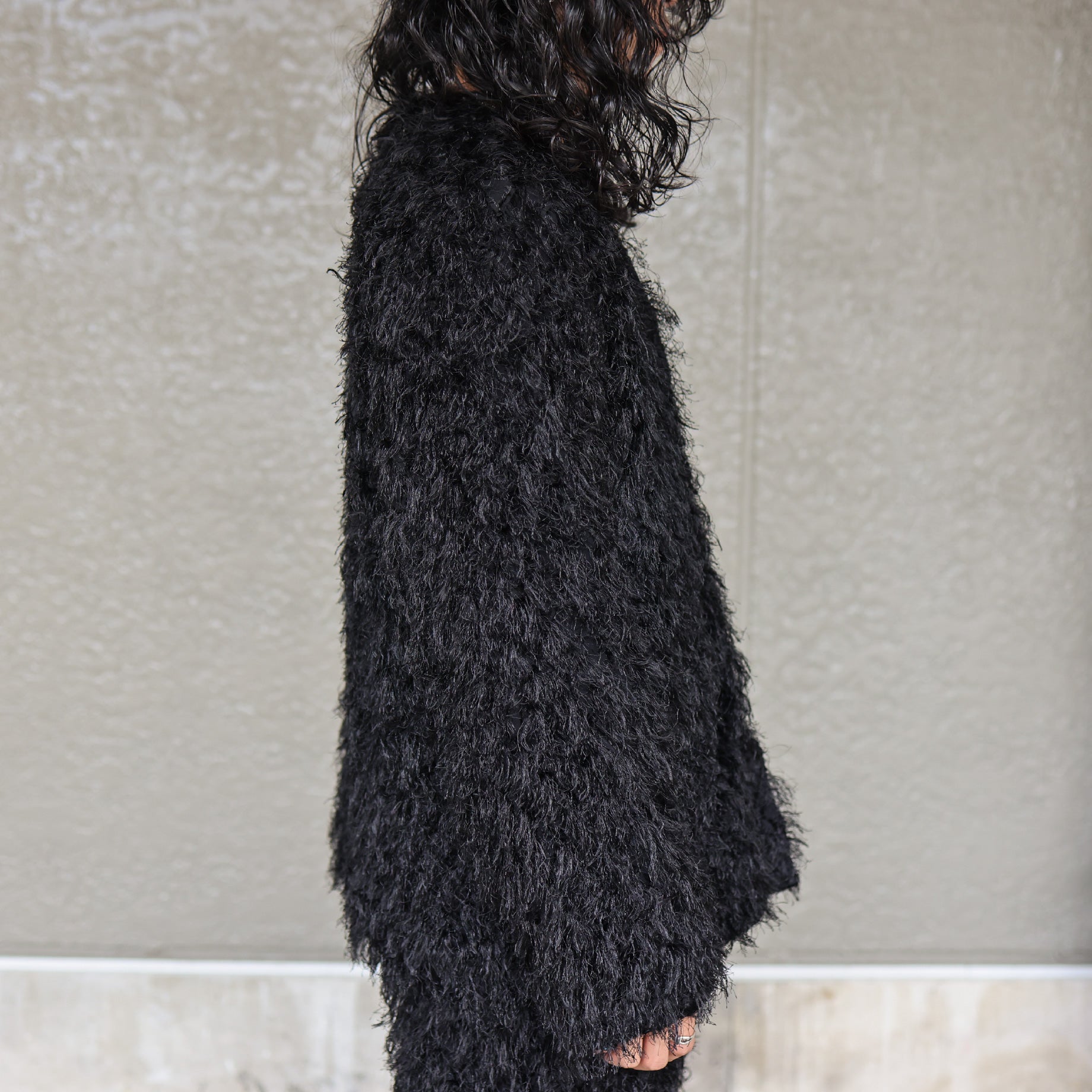 SNAP CARDIGAN JACKET - PE/R ARGYLE FRINGE JQ.(BLACK)