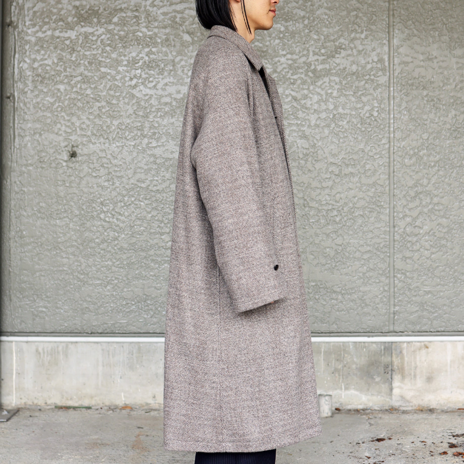 KNIT BALMACAAN COAT(BEIGE)