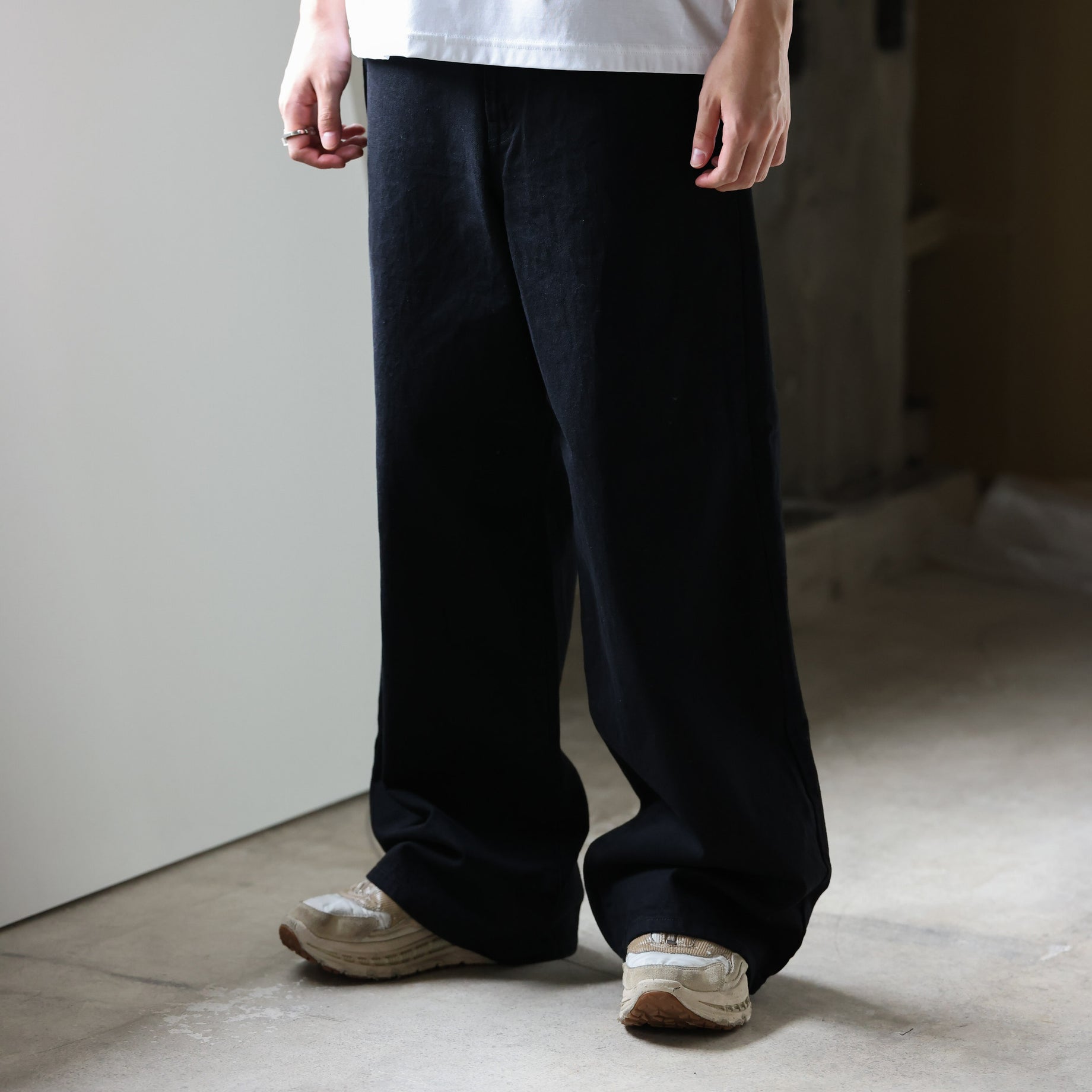 13OZ WIDE DENIM PANTS(BLACK)