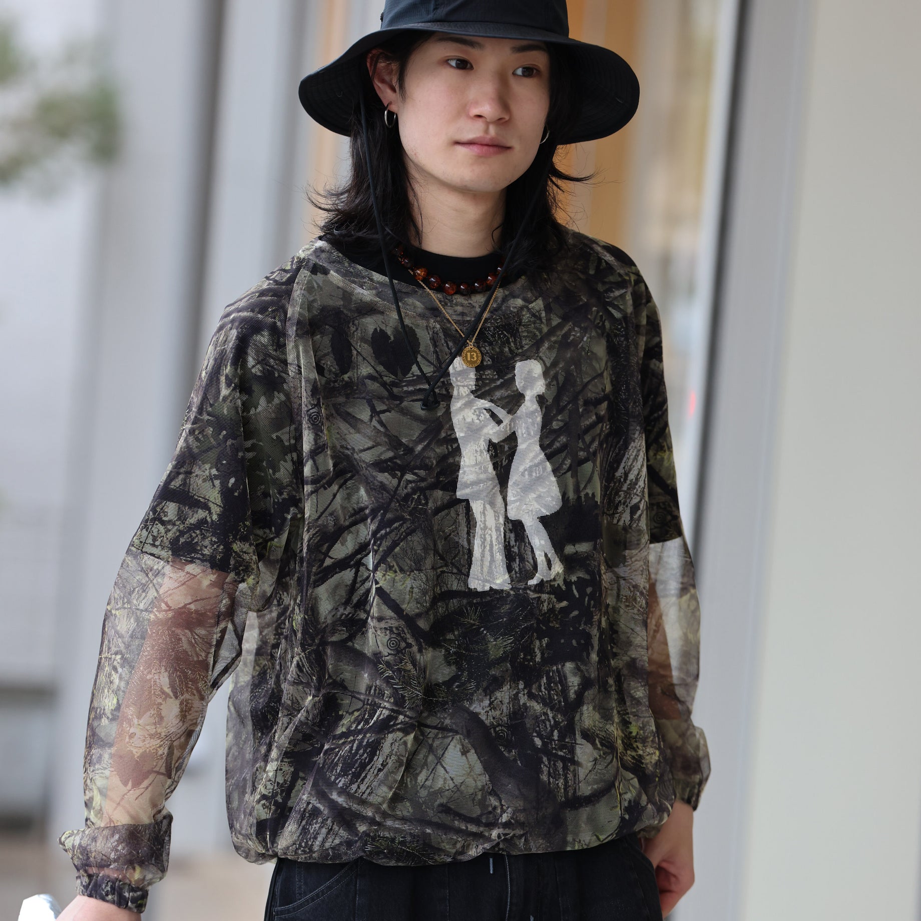 BUSH CREW NECK SHIRT - L/W MESH(S2W8 CAMO)