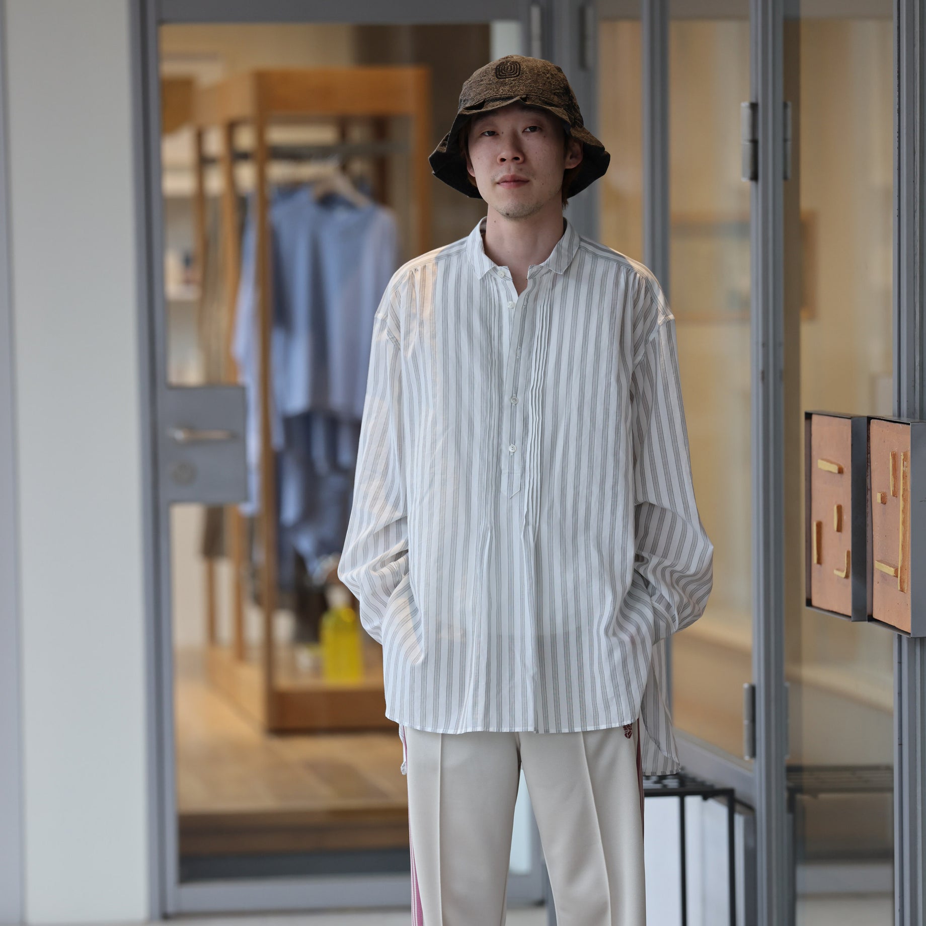 COTTON SILK STRIPE - PULLOVER L/S SHIRTS(STRIPE)