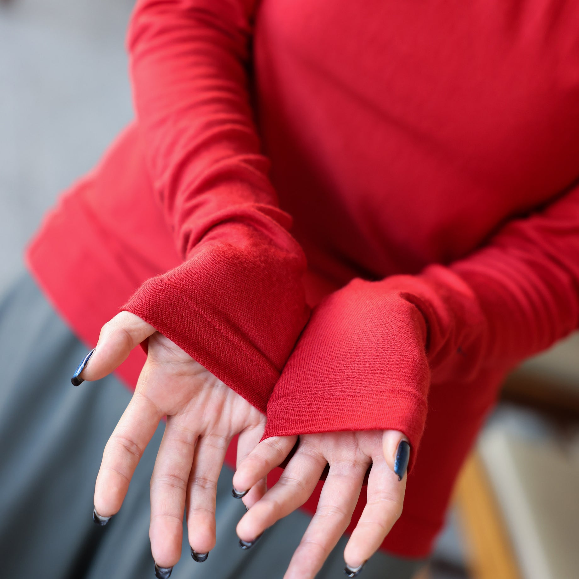 LINKING PATTERN WASHABLE WOOL JERSEY(RED)