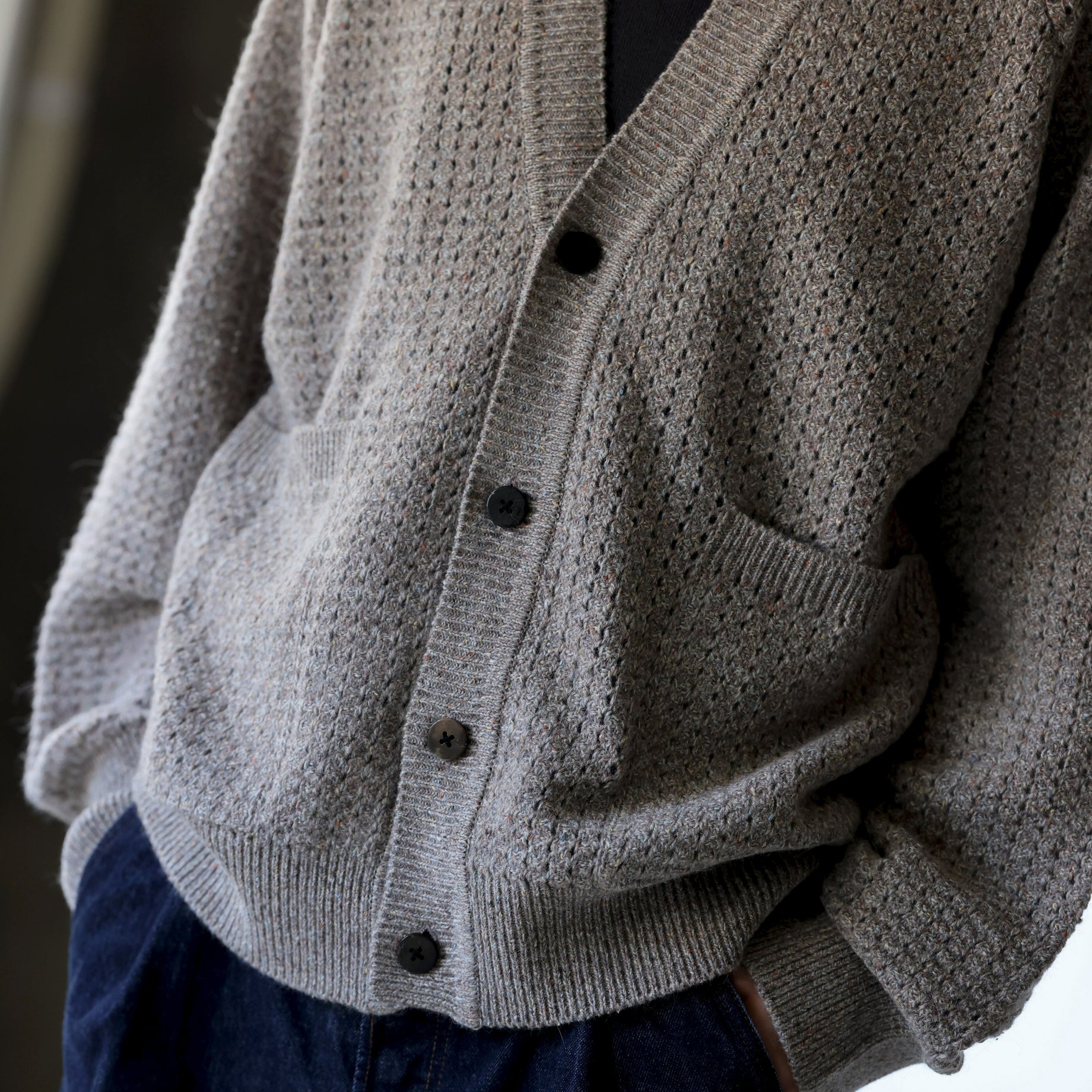 COLOR NEP WOOL CARGIDAN (BEIGE)