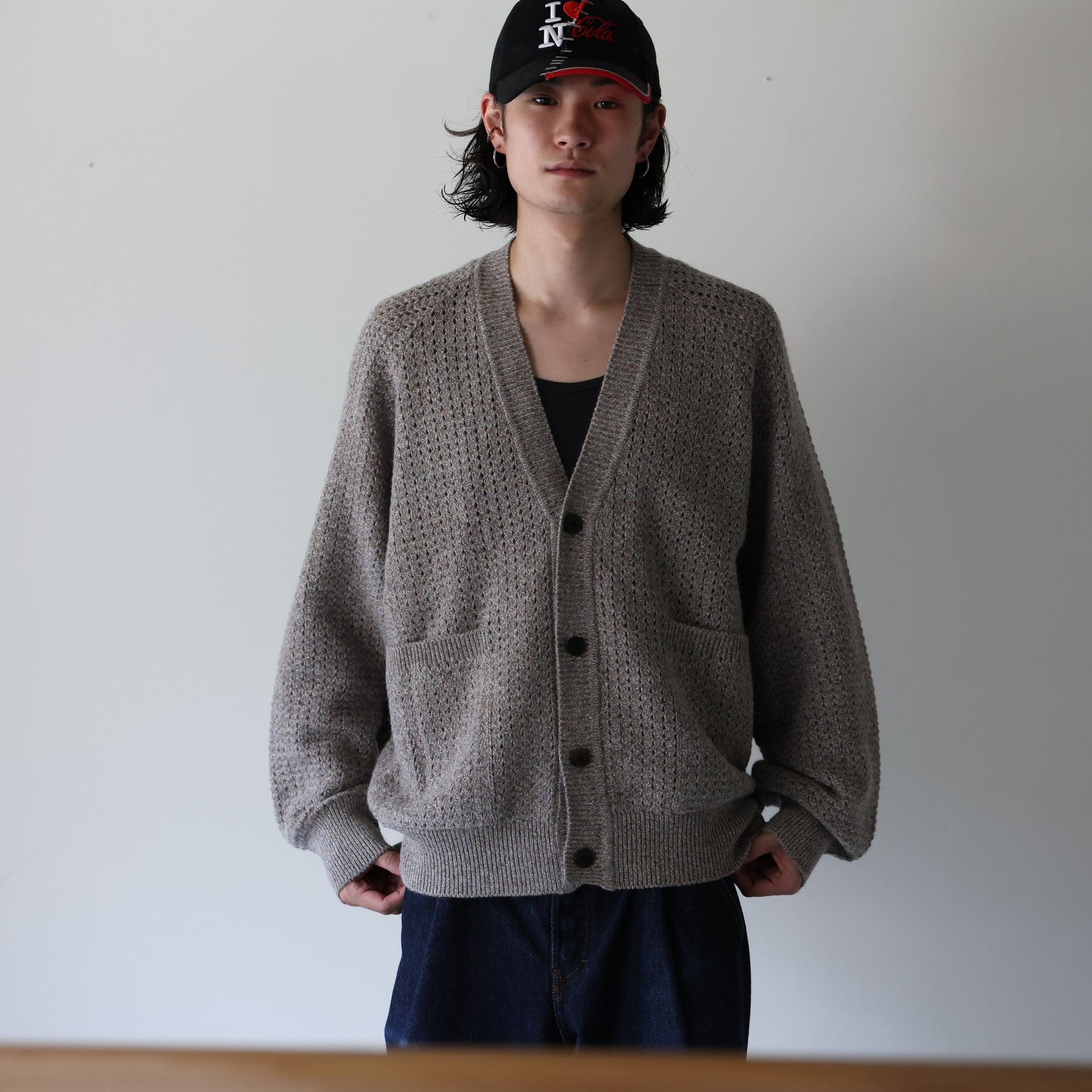 COLOR NEP WOOL CARGIDAN (BEIGE)
