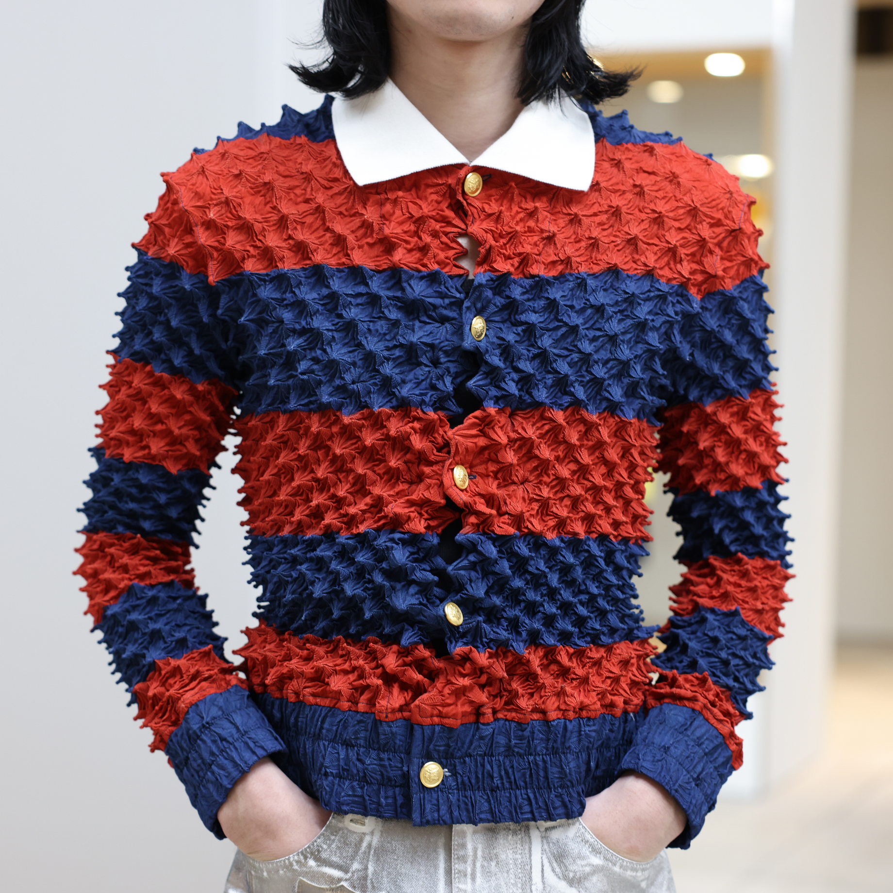 SPIKY RUGGER SHIRT(RED)