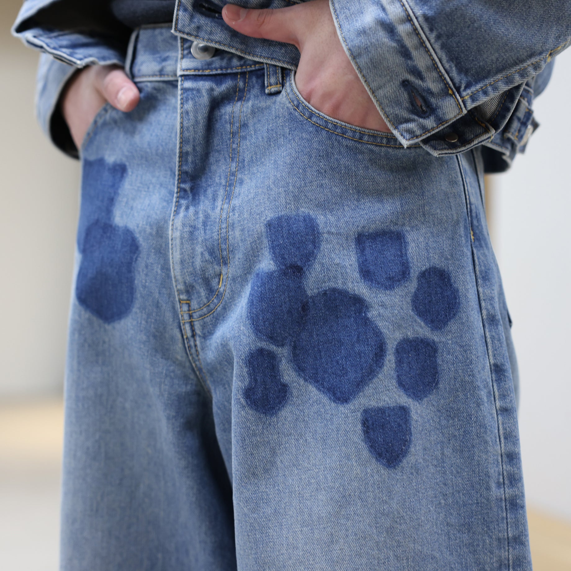 "MASU BOYS" EMBLEM BAGGY JEANS(INDIGO)