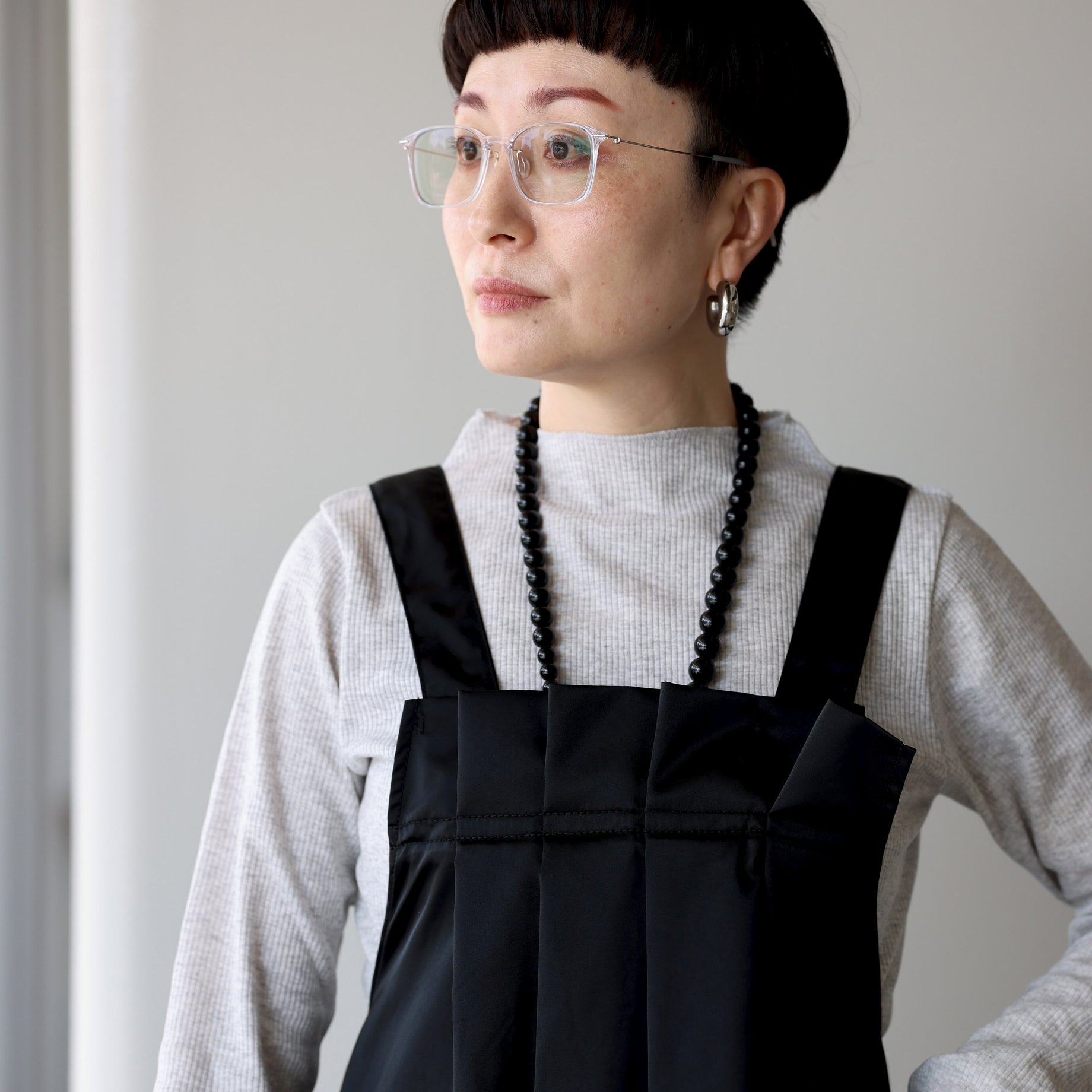JUMPER DRESS - MILITARY TWILL(BLACK)