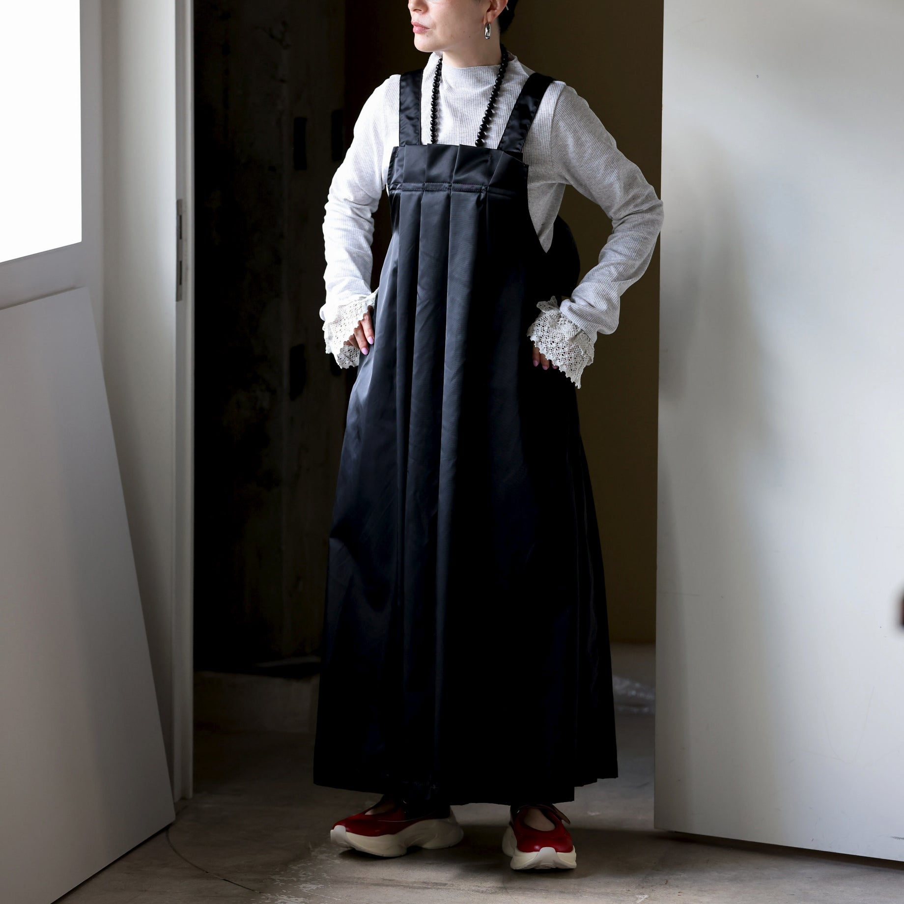 JUMPER DRESS - MILITARY TWILL(BLACK)