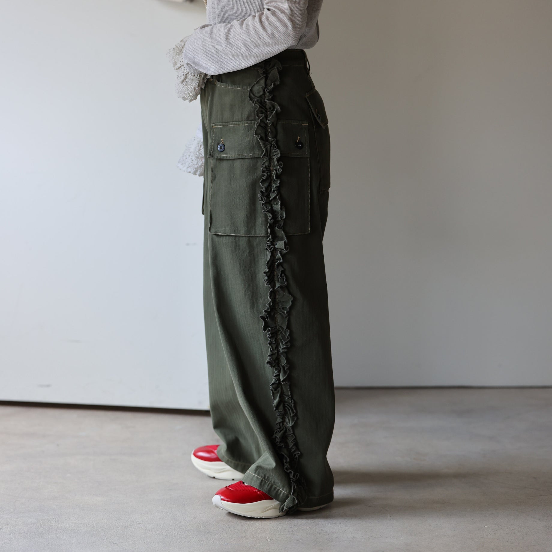 UTILITY PANTS - HERRINGBONE (OLIVE)