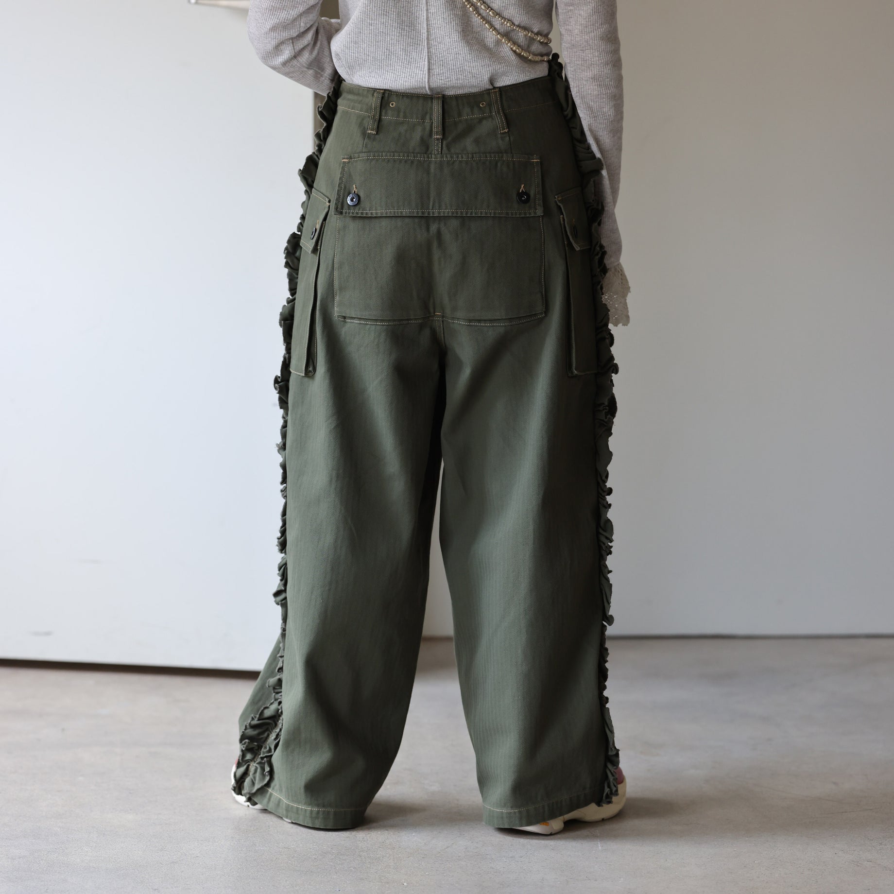UTILITY PANTS - HERRINGBONE (OLIVE)