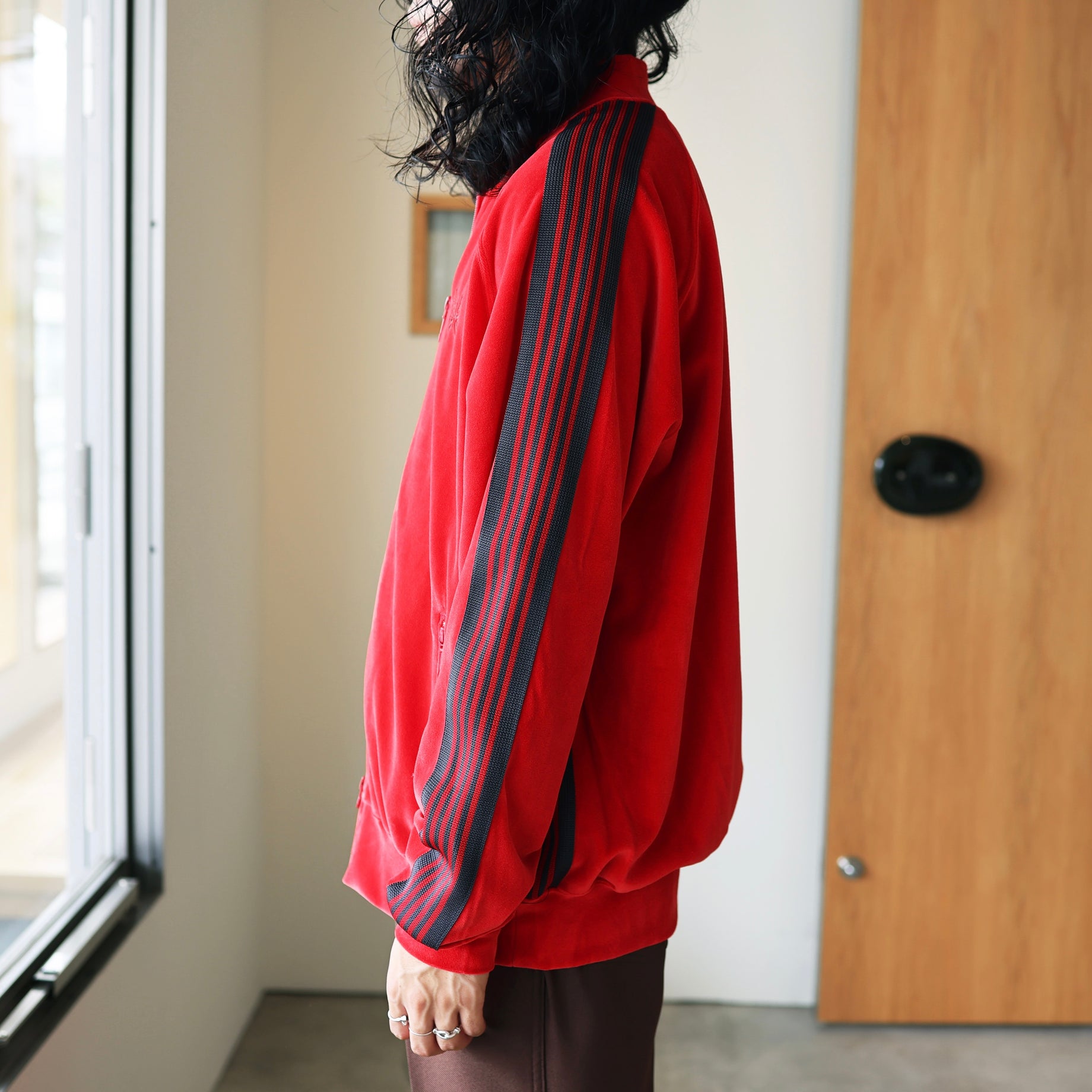 R.C. TRACK JACKET - C/PE VELOUR(RED)