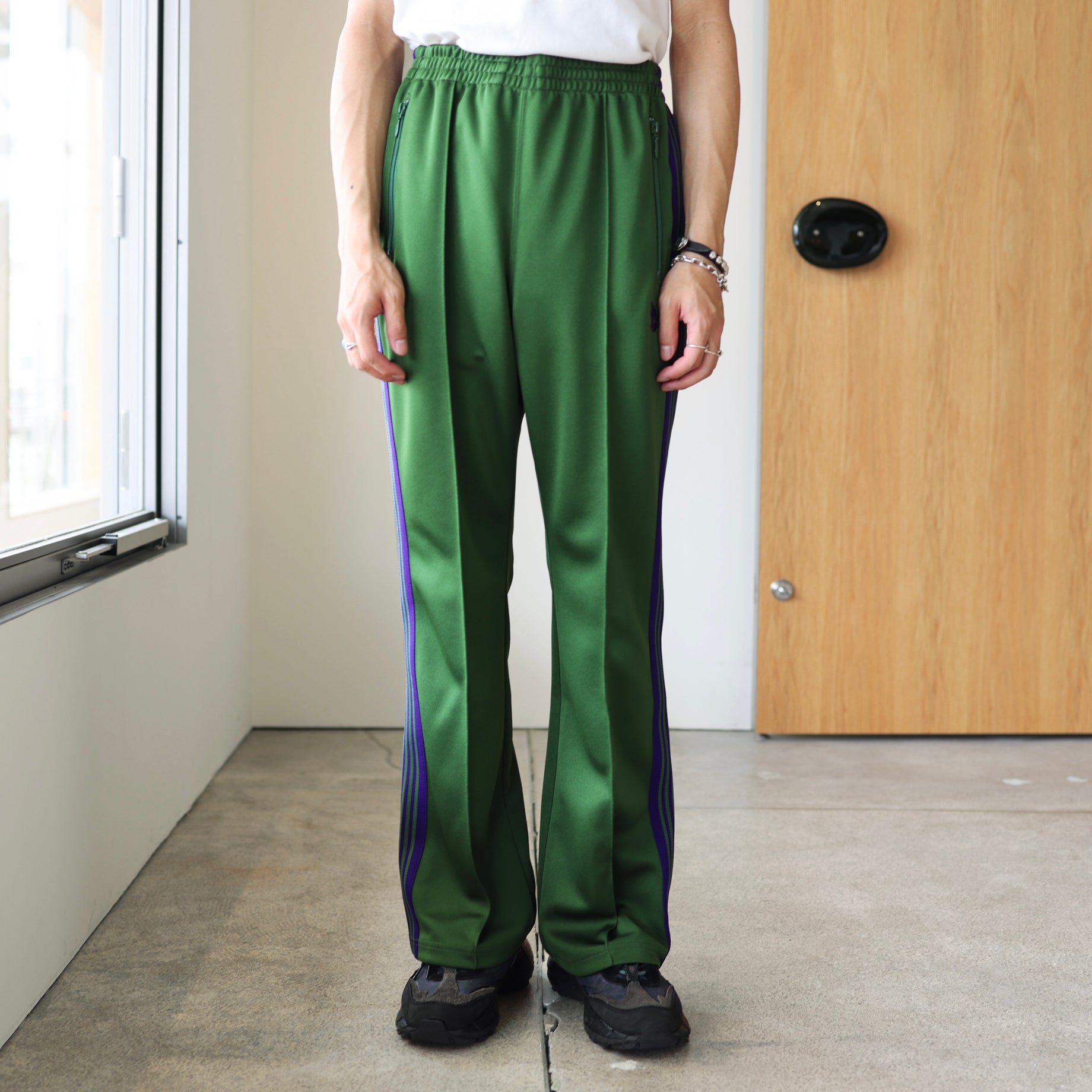 BOOT - CUT TRACK PANT - POLY SMOOTH(IVY GREEN)