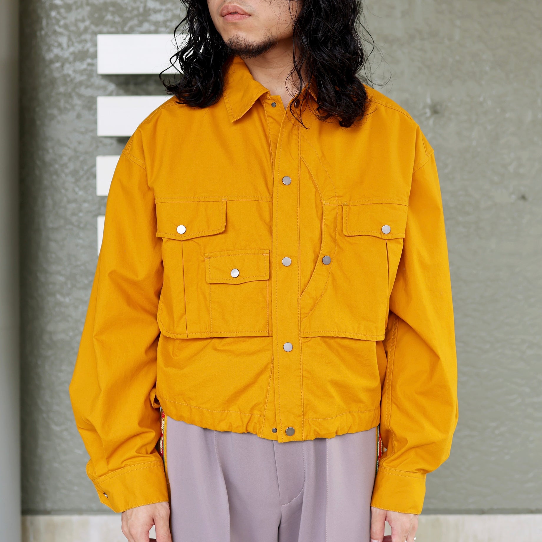 HALF MOON PK CROPPED SHIRT(MUSTARD)