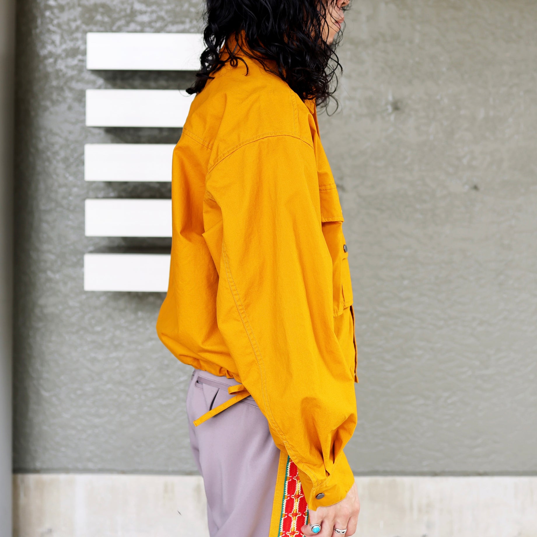 HALF MOON PK CROPPED SHIRT(MUSTARD)
