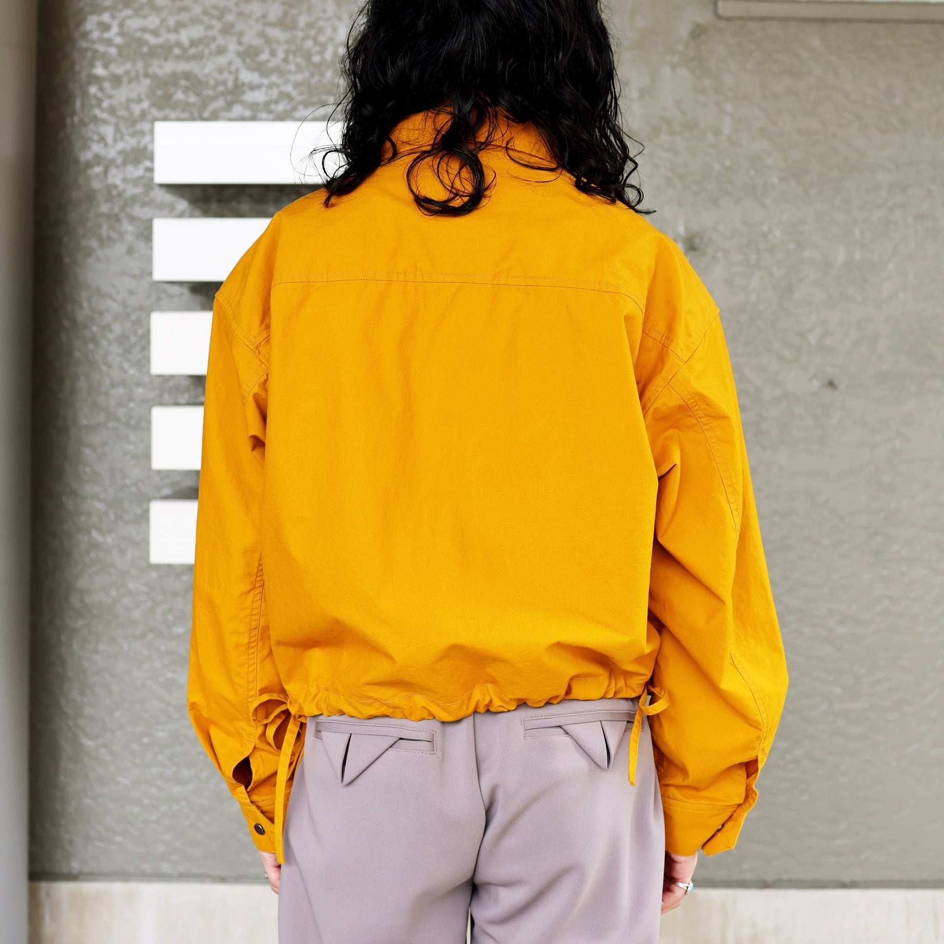 HALF MOON PK CROPPED SHIRT(MUSTARD)