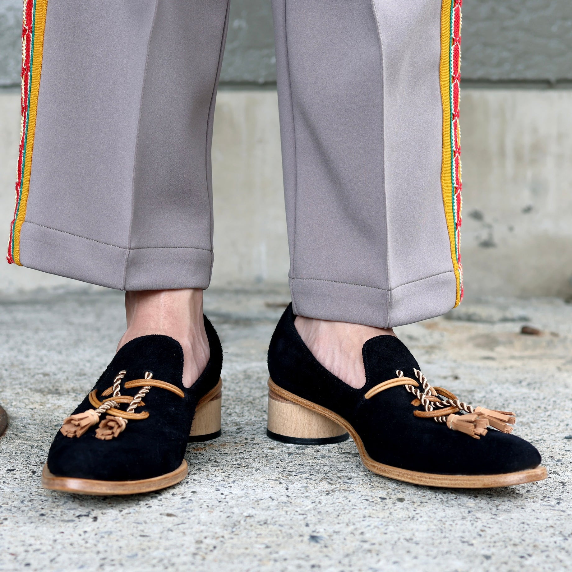“$” KNOT SLIPON(BLACK)