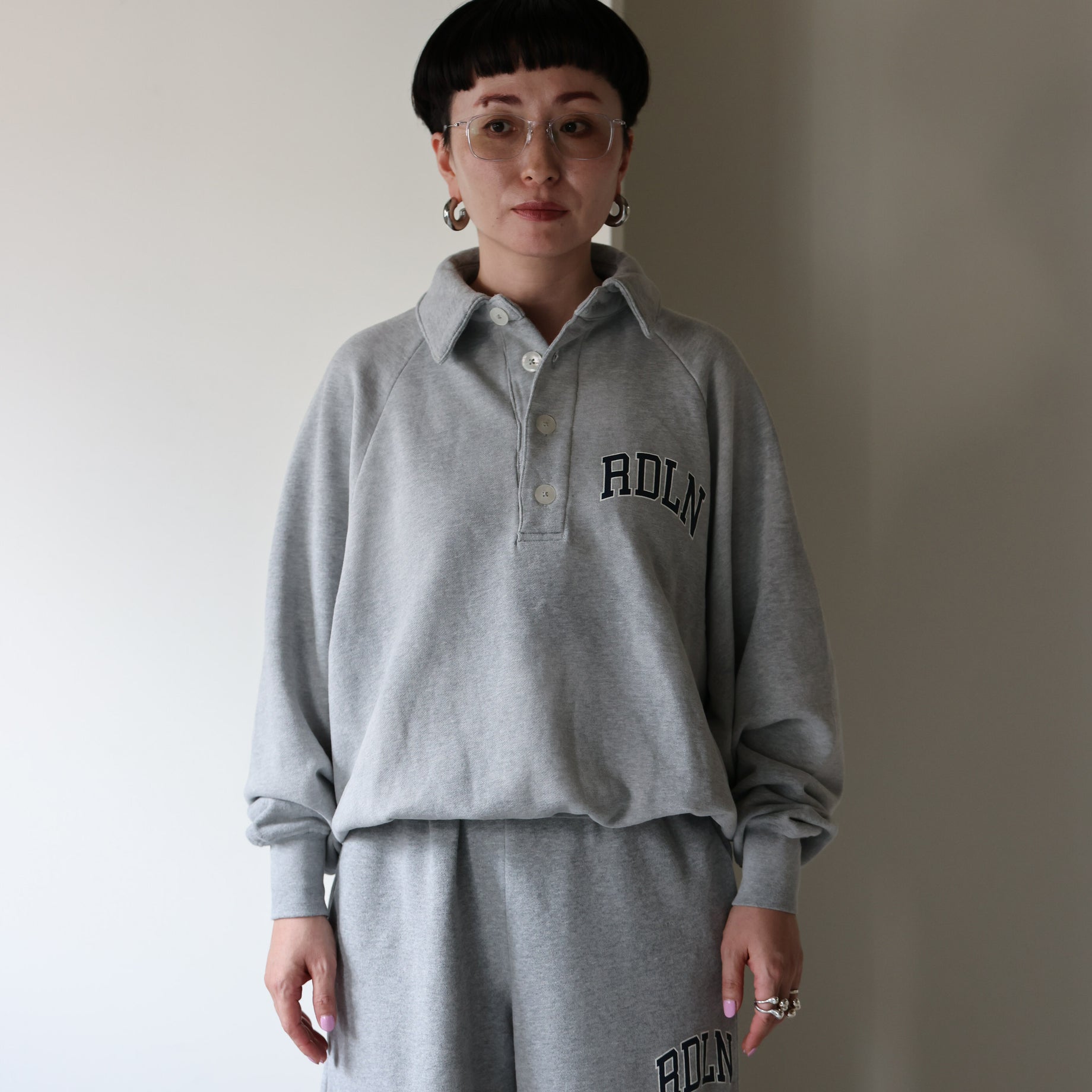 LOGOTYPE POLO SWEATSHIRT (GREY)