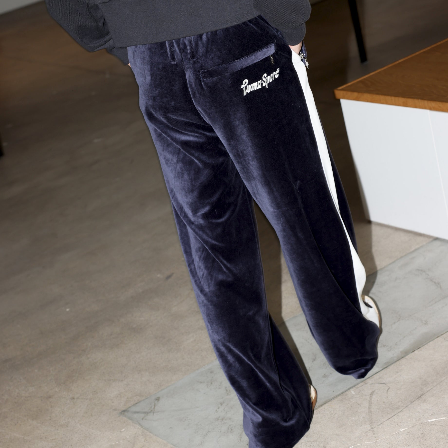 PUMA × MASU T7 WIDE TRACK PANTS (DARK NAVY)