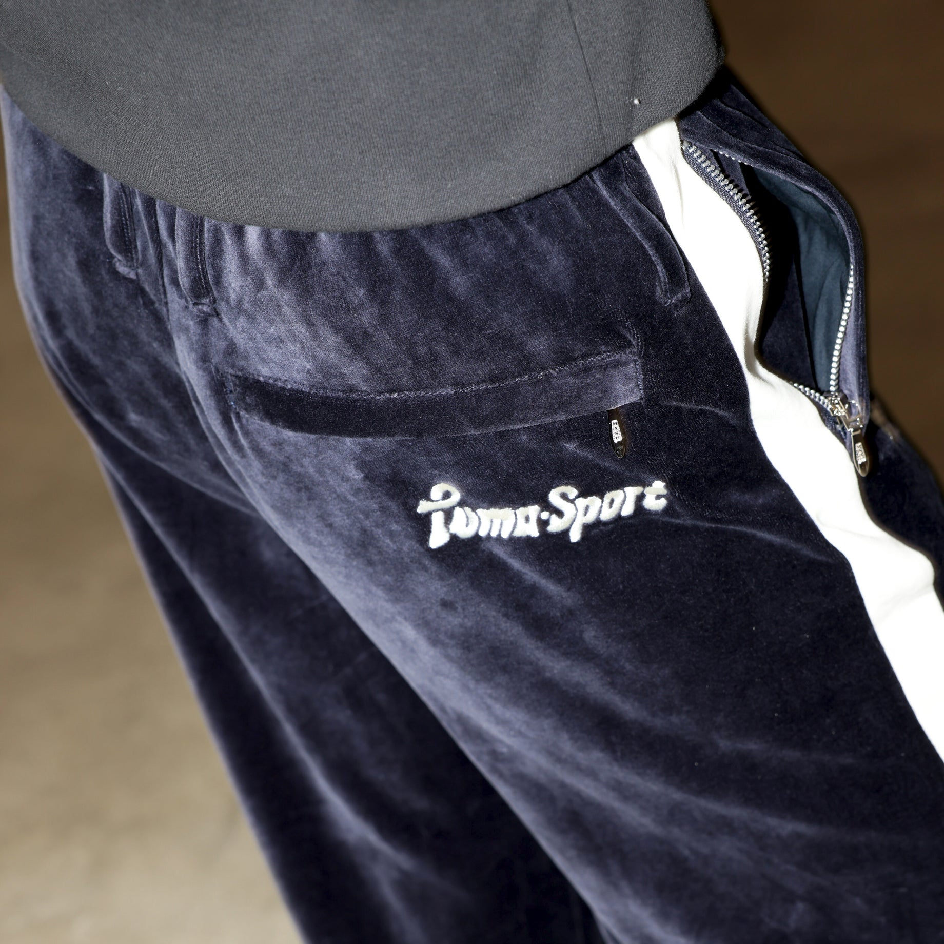 PUMA × MASU T7 WIDE TRACK PANTS (DARK NAVY)