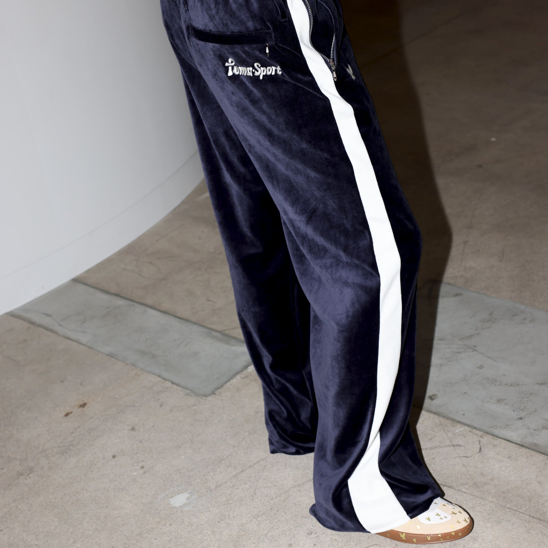 PUMA × MASU T7 WIDE TRACK PANTS (DARK NAVY)