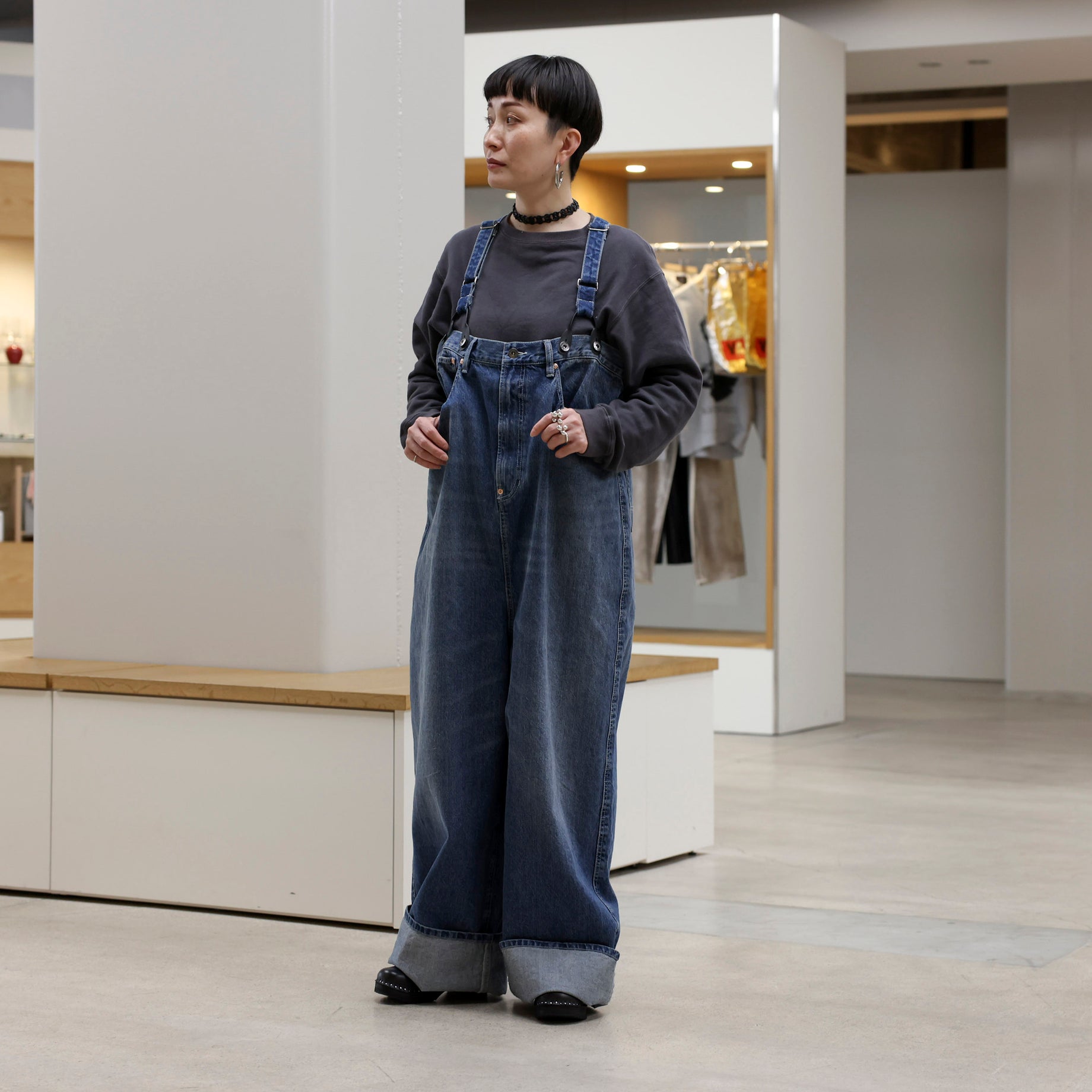 5POCKETS SUSPENDER PANTS(DENIM)