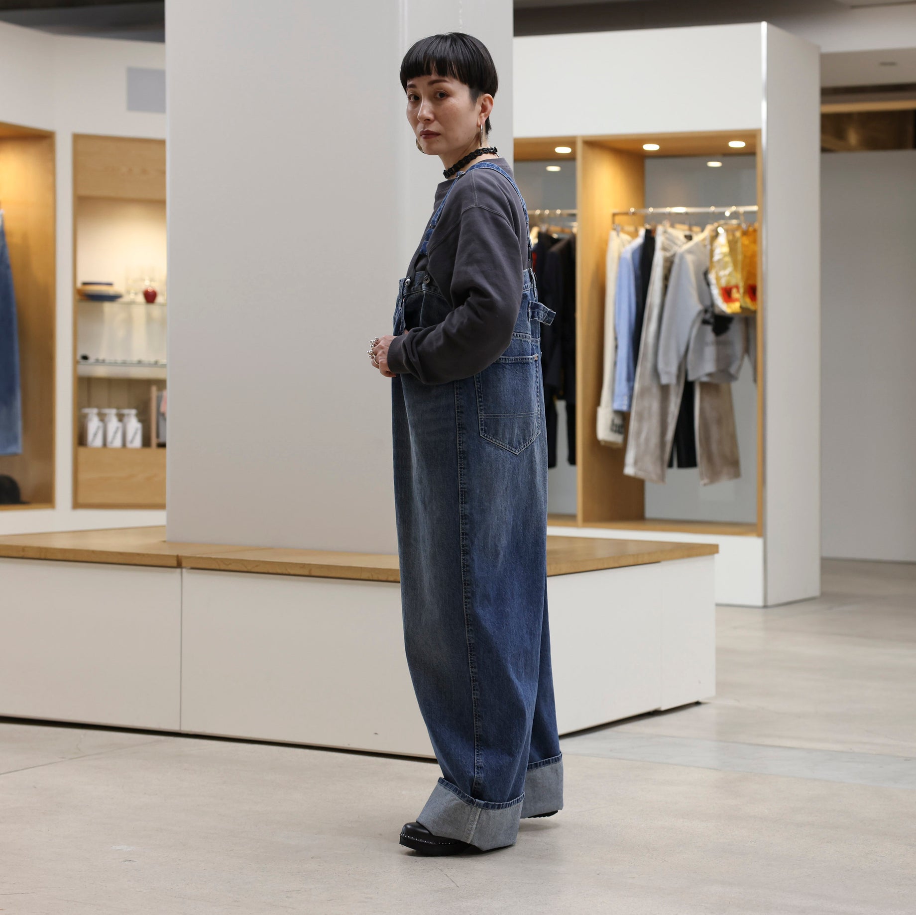 5POCKETS SUSPENDER PANTS(DENIM)