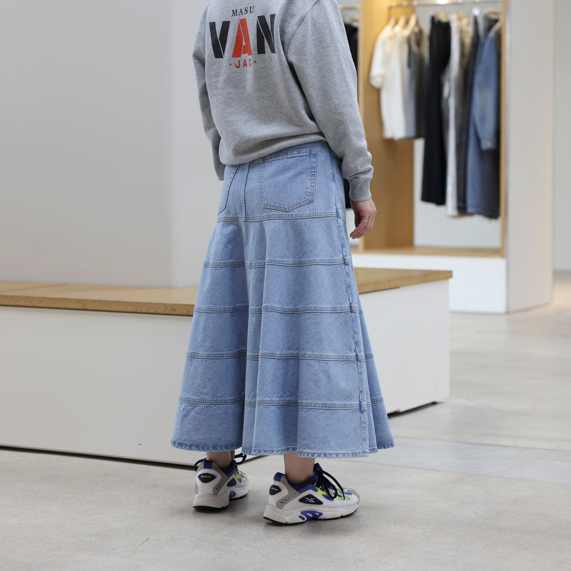 TIERED SKIRT(ICE BLUE)