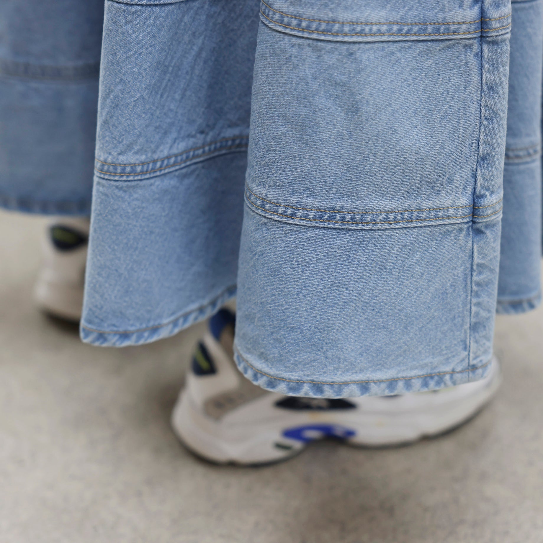 TIERED SKIRT(ICE BLUE)