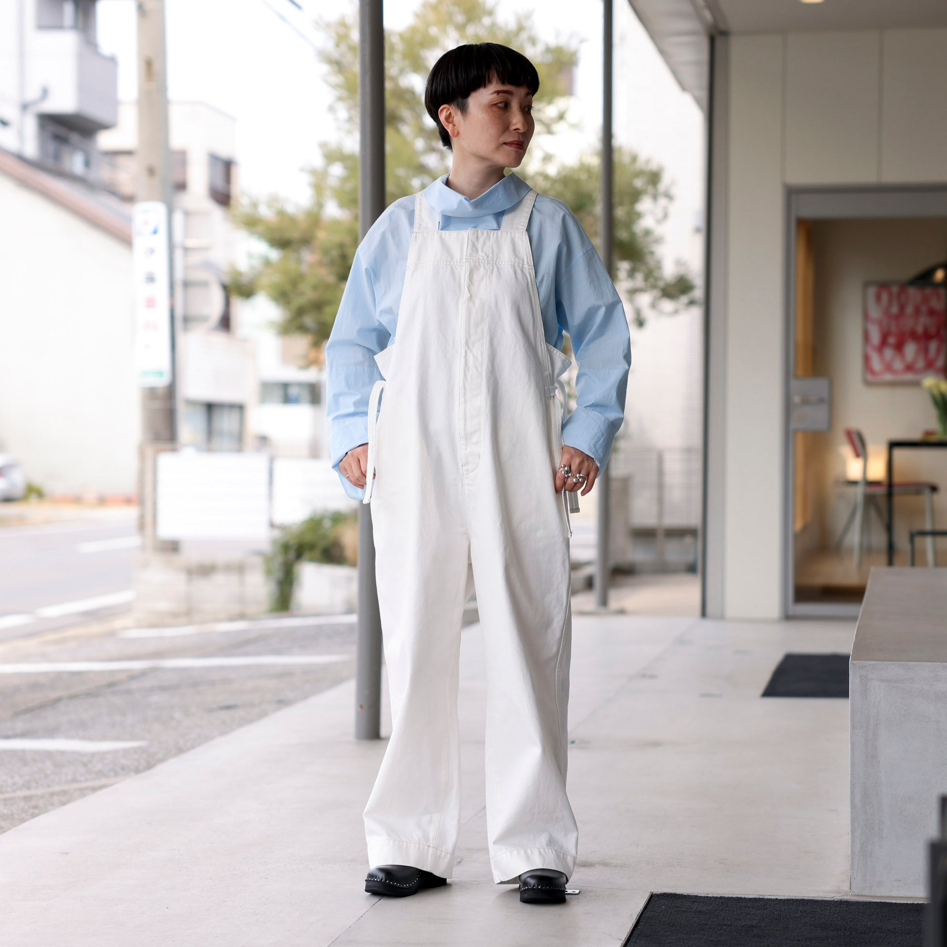LOOSE FITTING OVERALL(WHITE)