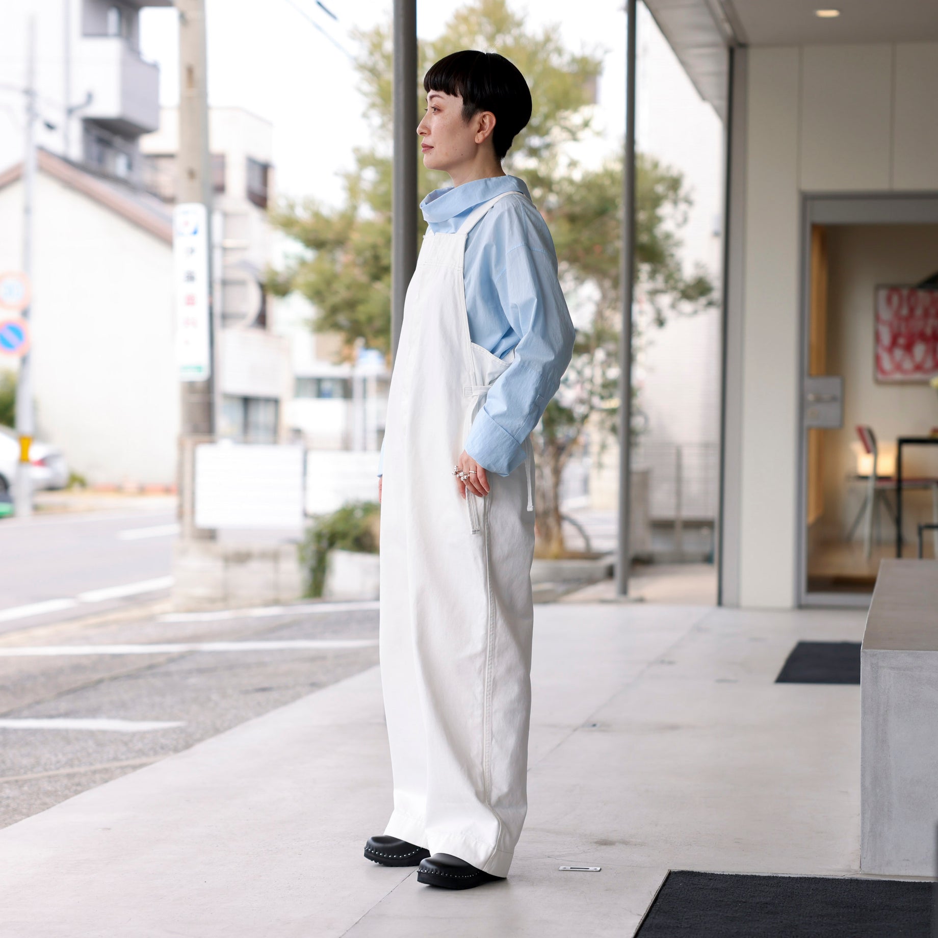 LOOSE FITTING OVERALL(WHITE)
