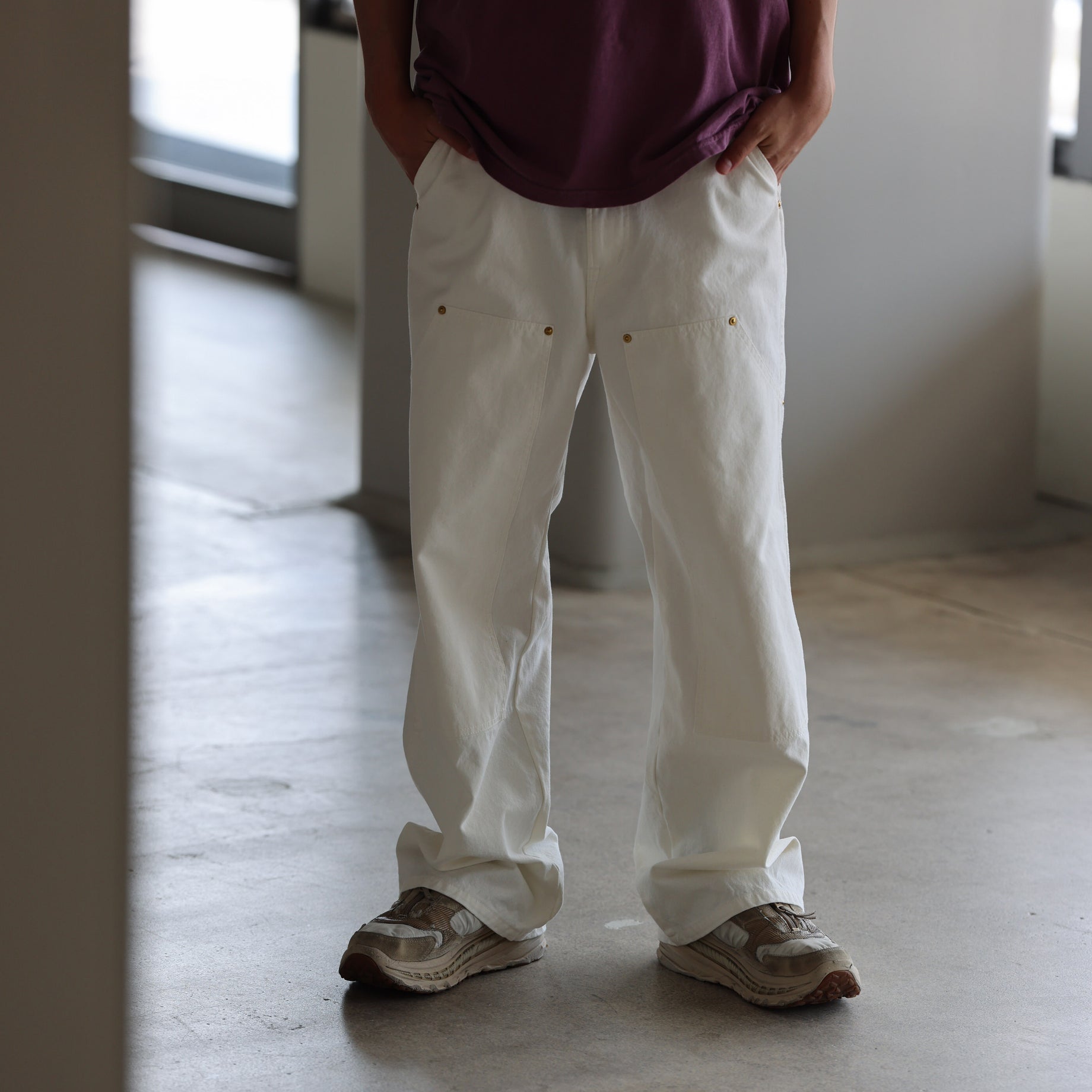 DOUBLE KNEE DUCK PANTS (OFF WHITE)