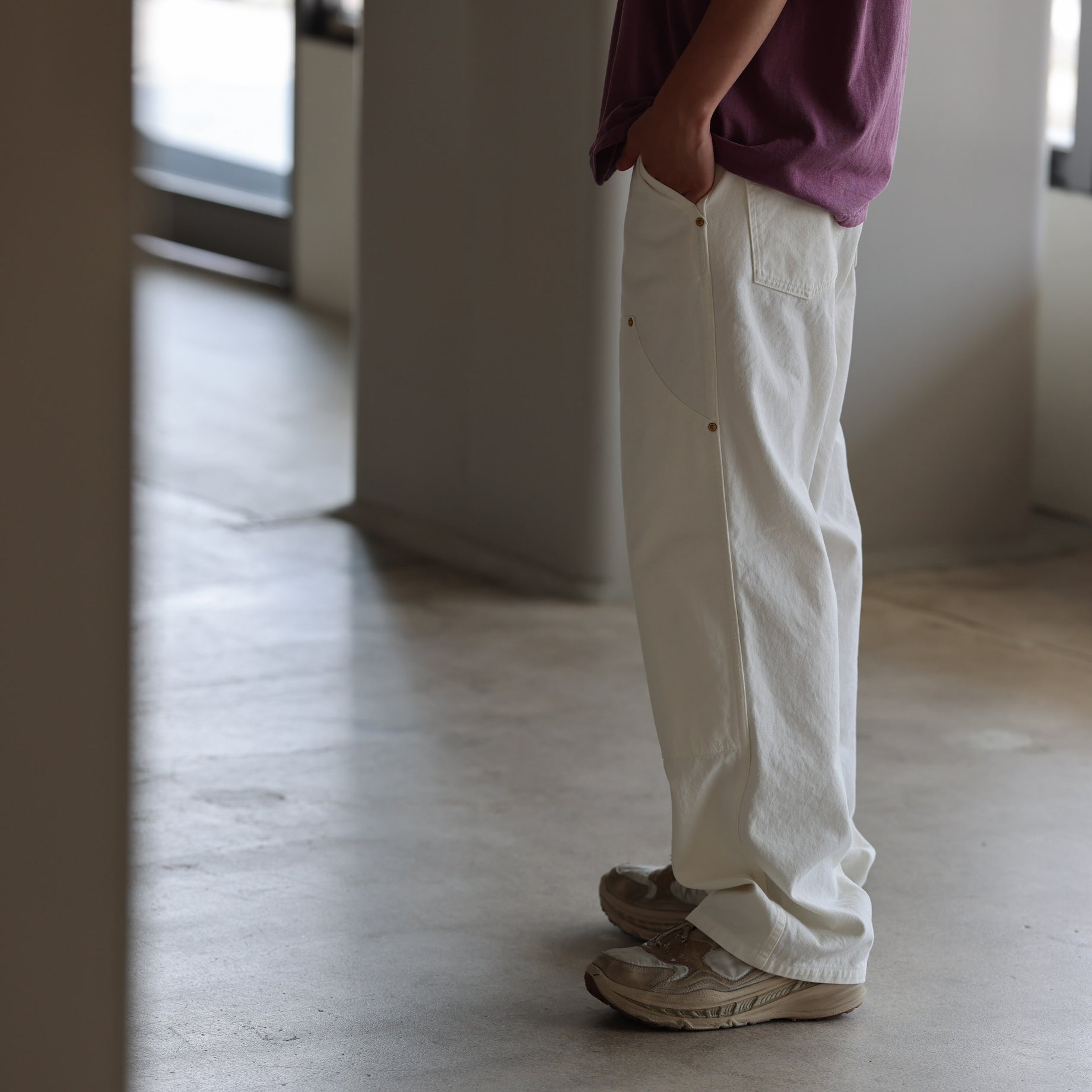 DOUBLE KNEE DUCK PANTS (OFF WHITE)