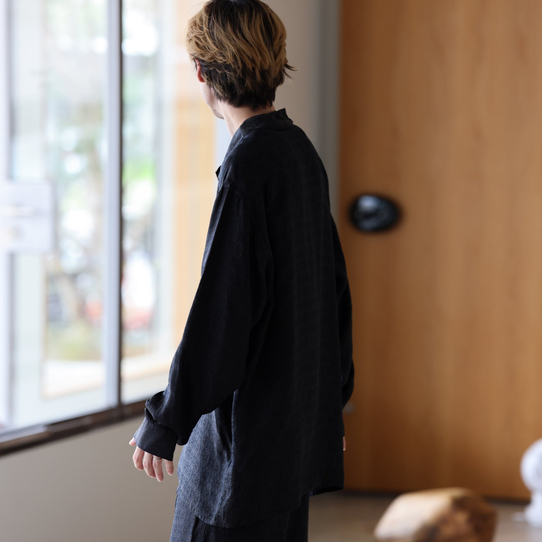 REGULAR COLLAR L/S SHIRTS(CHACOAL)
