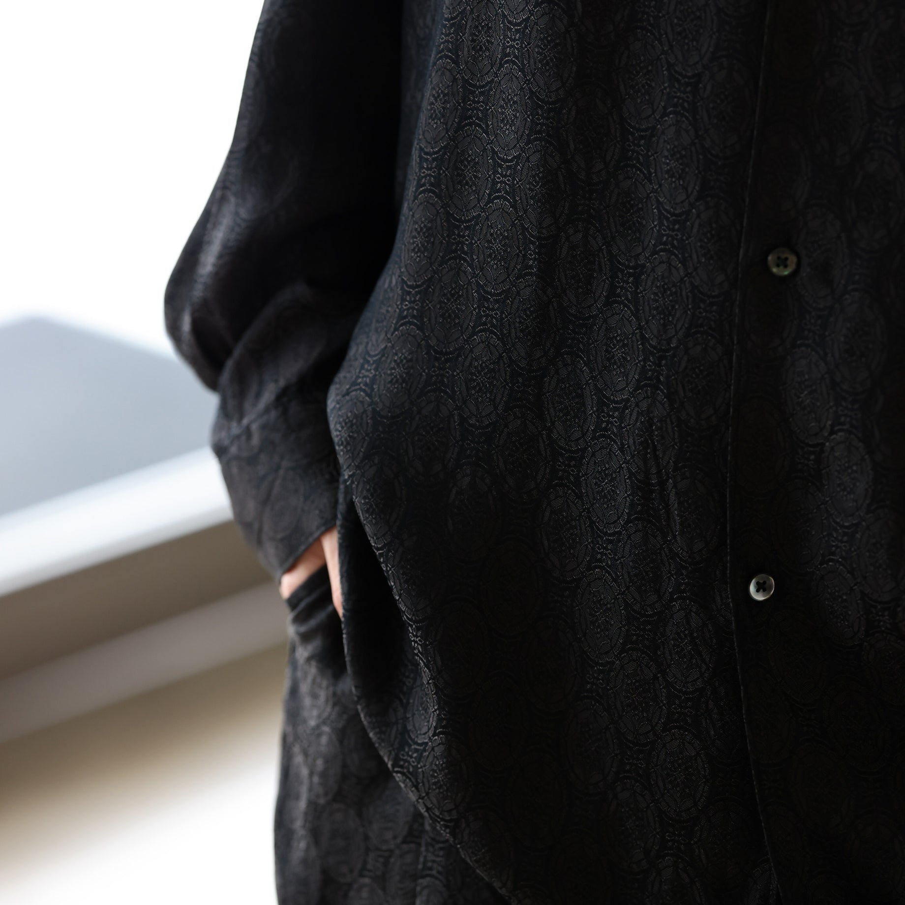 REGULAR COLLAR L/S SHIRTS(CHACOAL)
