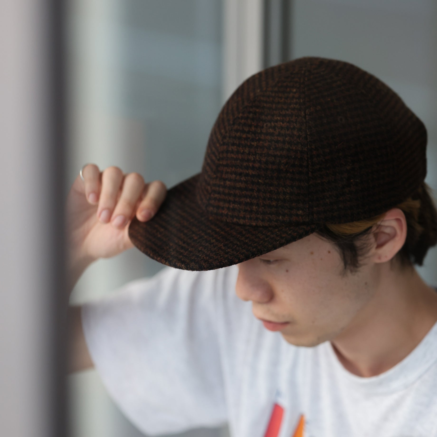 WOOL CAP(BROWN×BLACK)