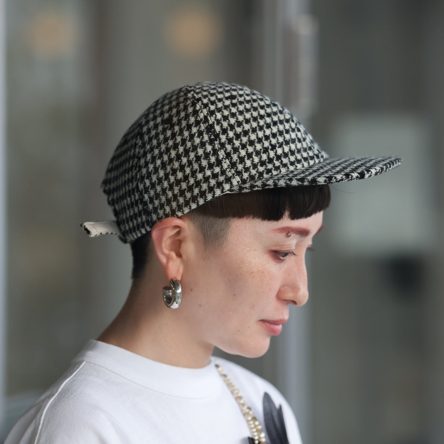 WOOL CAP(WHITE×BLACK)