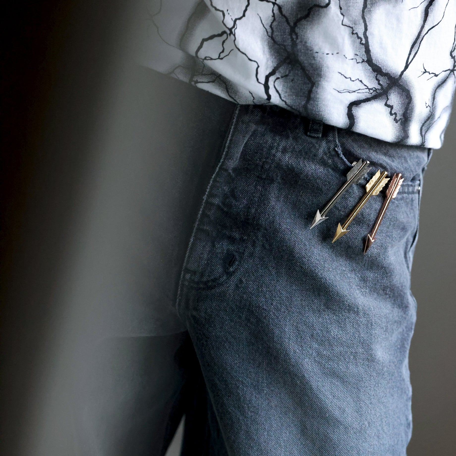ARROW TIE PINS (SILVER & GOLD & PINK)