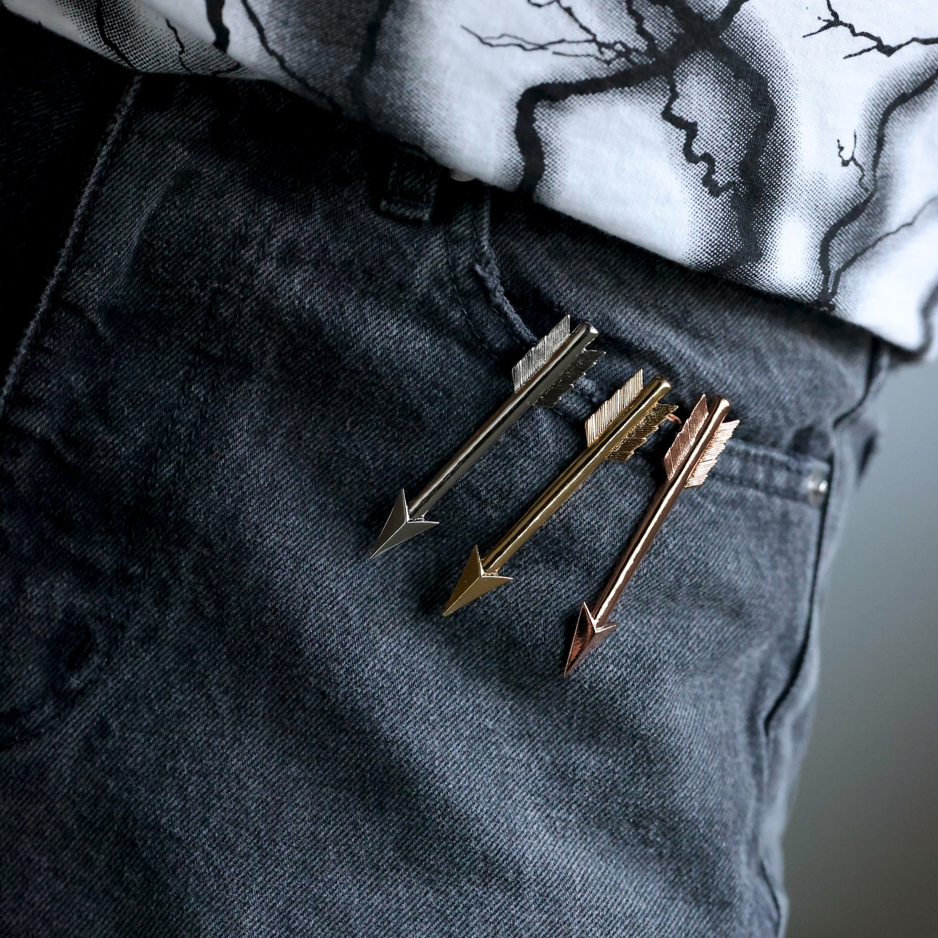 ARROW TIE PINS (SILVER & GOLD & PINK)