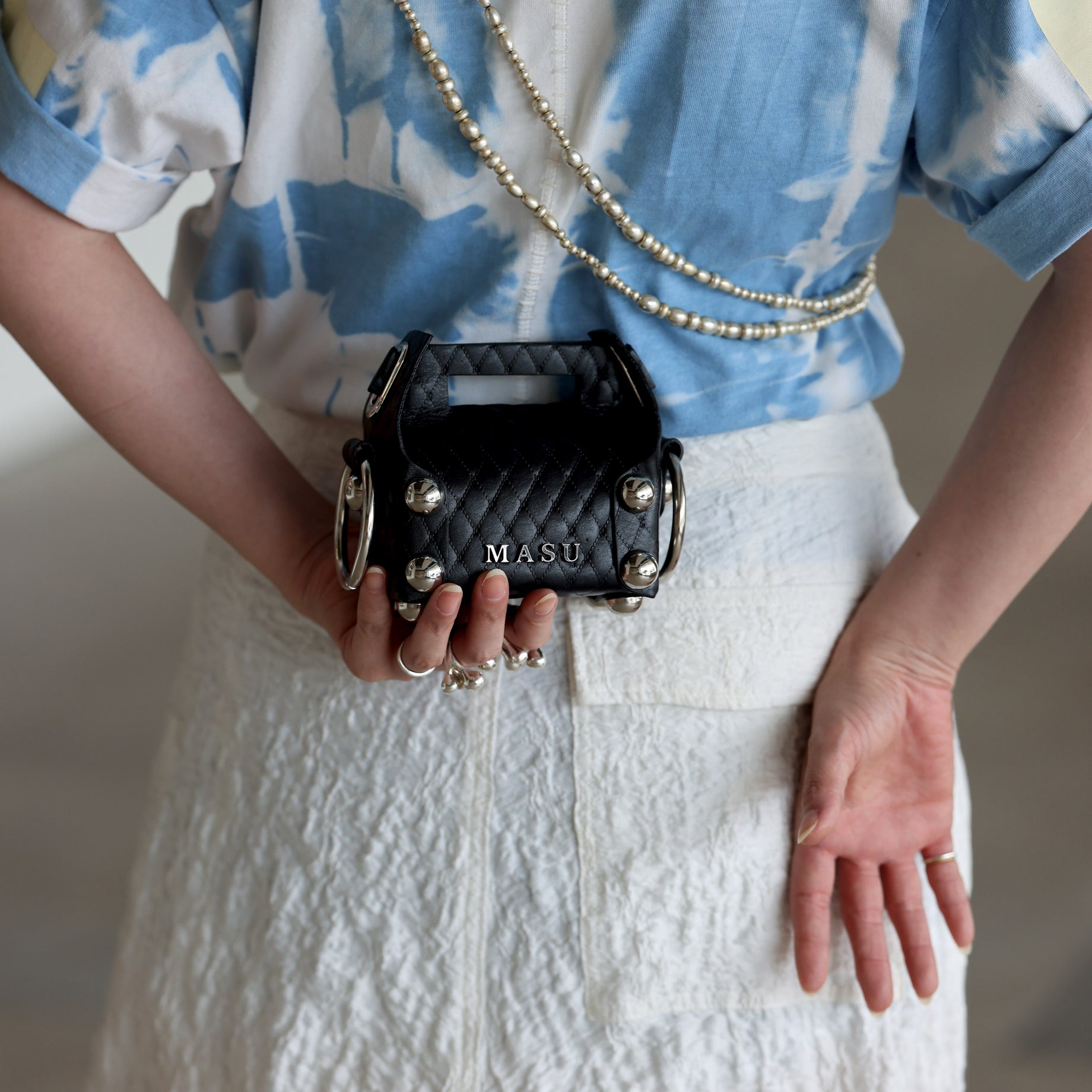 LEATHER CAKE BAG PETIT(BALCK)