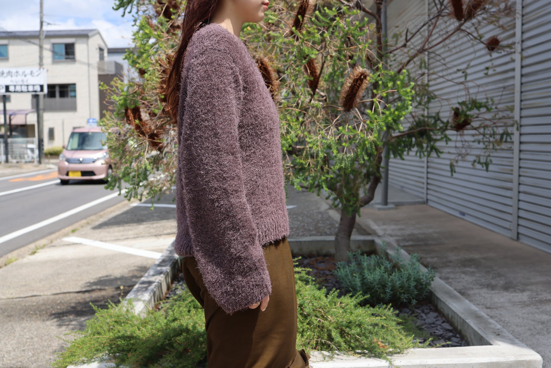 FUR CREWNECK SWEATER(BROWN)
