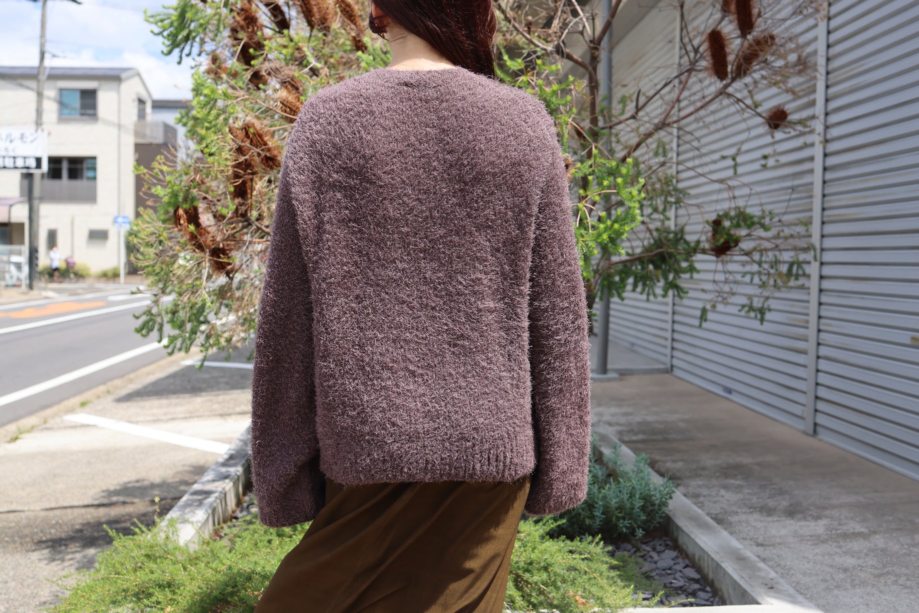 FUR CREWNECK SWEATER(BROWN)