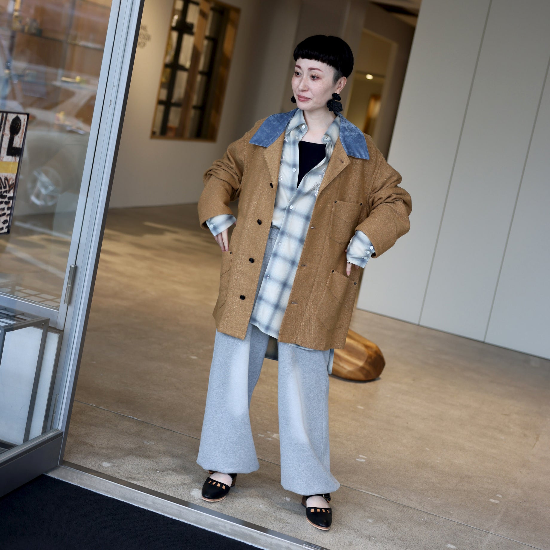 ALPACA VISCOSE TWINKLE COVERALL(CAMEL BEIGE)