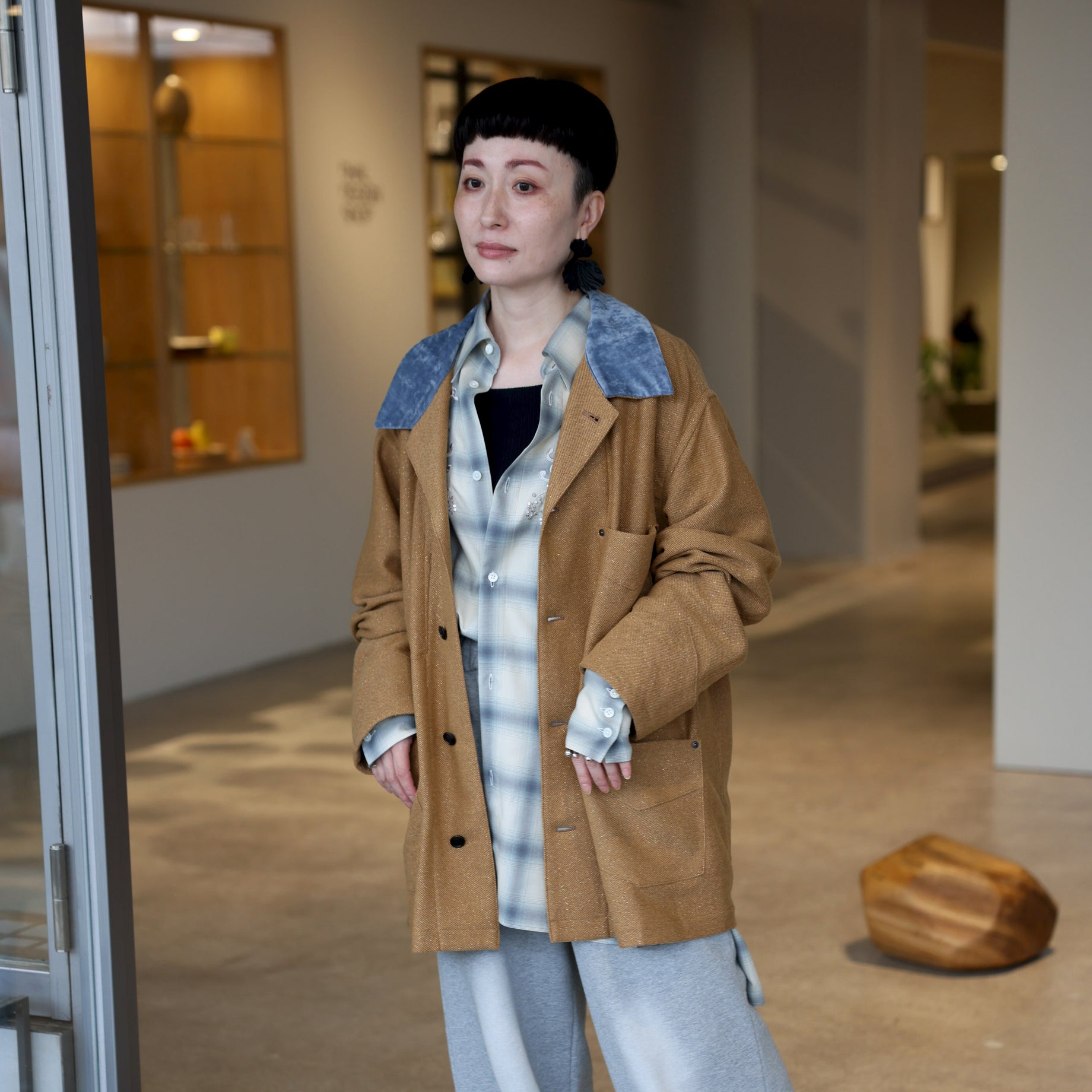 ALPACA VISCOSE TWINKLE COVERALL(CAMEL BEIGE)